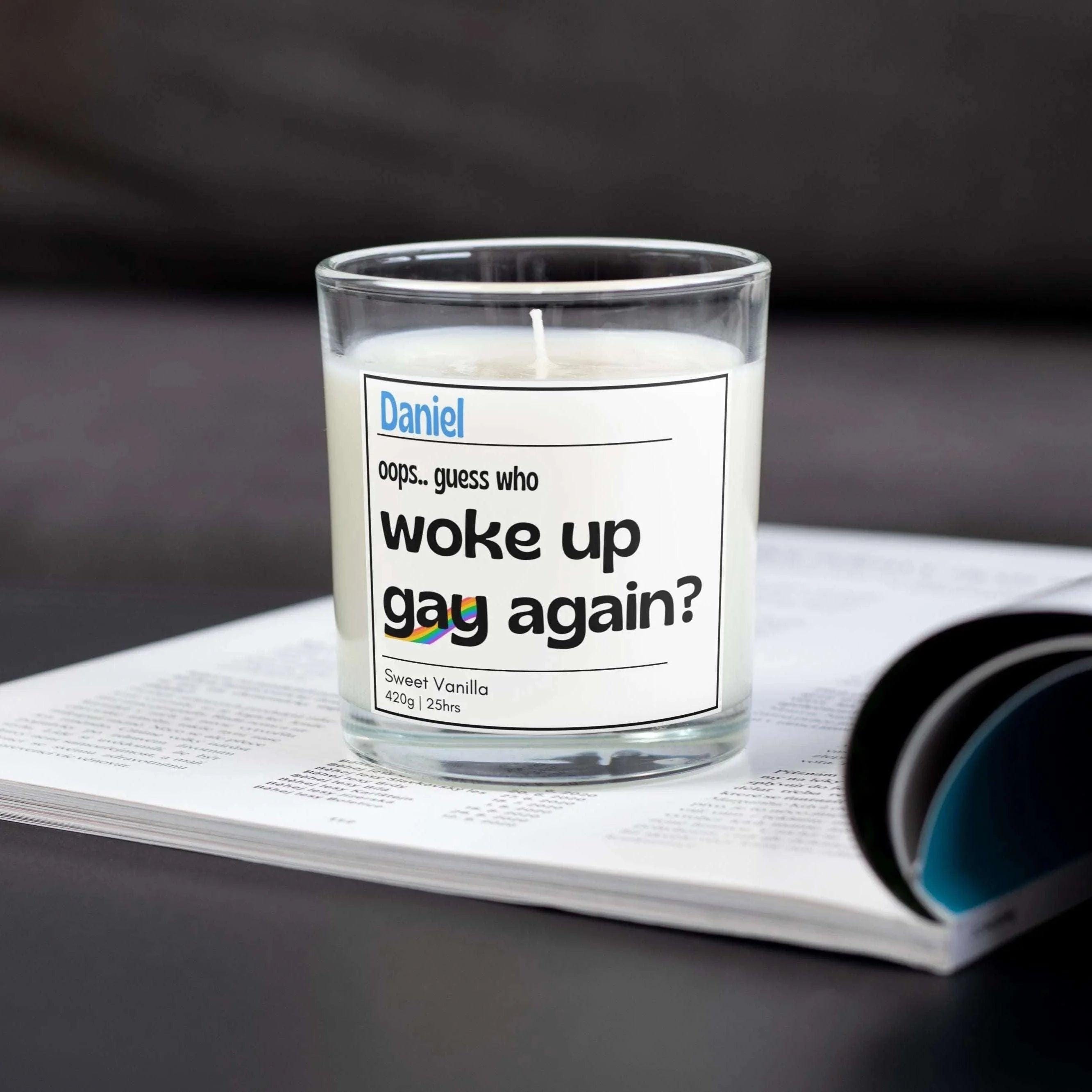 Funny Gay Personalised Candle | Funny Gay Candle | Novelty Gay Gift | Gay Gift | Funny Gift for Gays | Funny LGBTQ Candle Gift | Gay Message Etsy