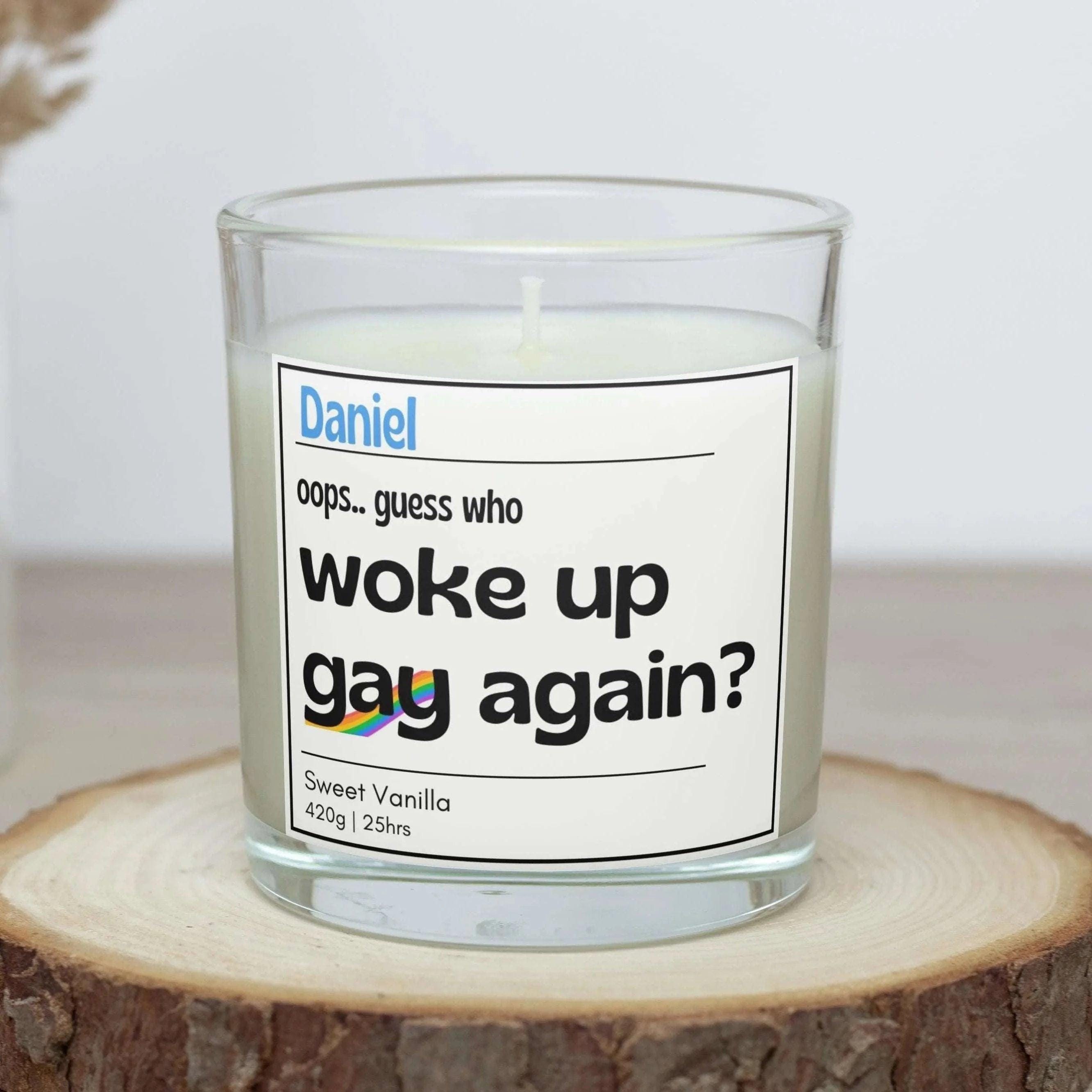 Funny Gay Personalised Candle | Funny Gay Candle | Novelty Gay Gift | Gay Gift | Funny Gift for Gays | Funny LGBTQ Candle Gift | Gay Message Etsy