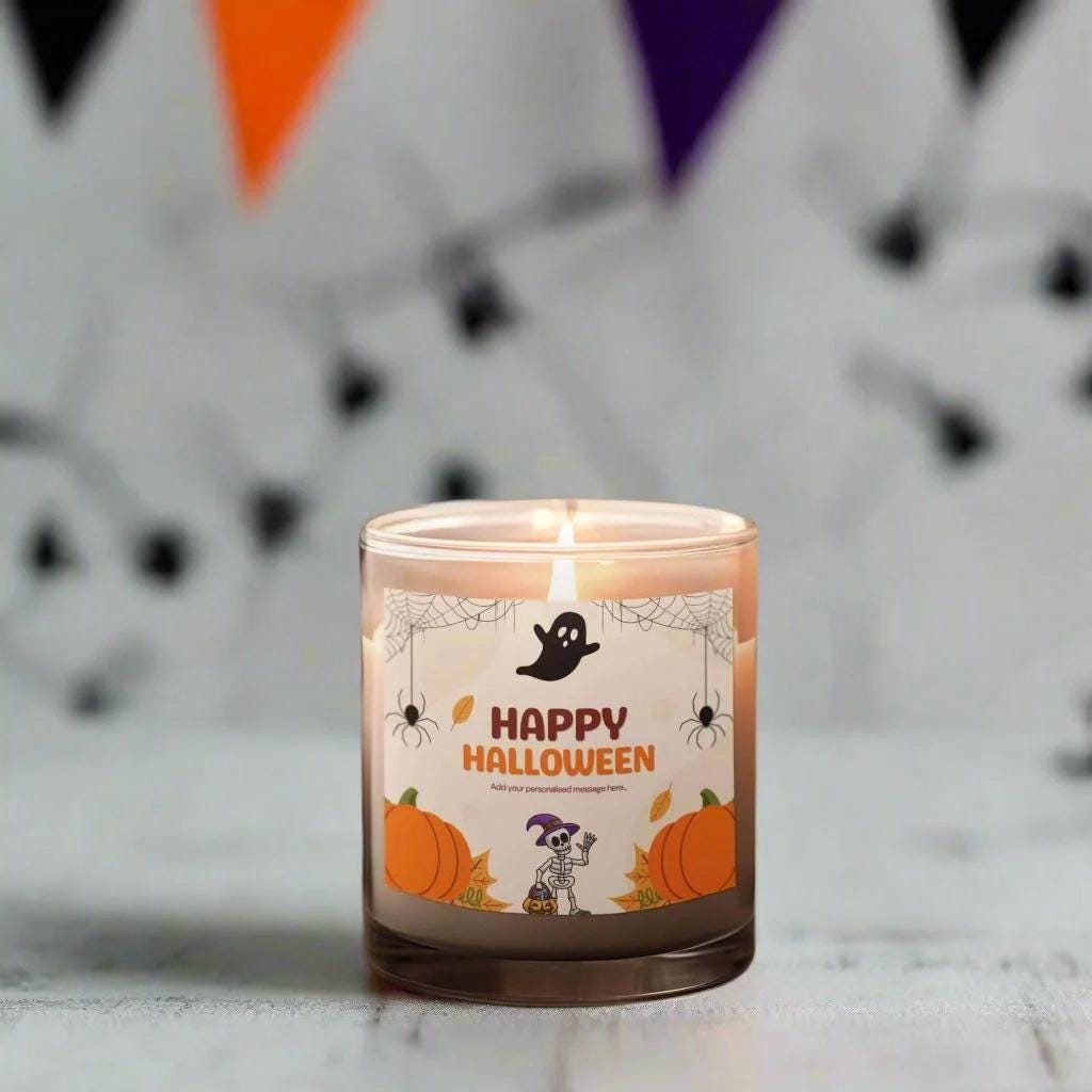 Happy Halloween Festive Personalised Candle | Halloween Décor | Halloween Message | Halloween Skeleton | Funny Halloween Message Gift Ideas Etsy