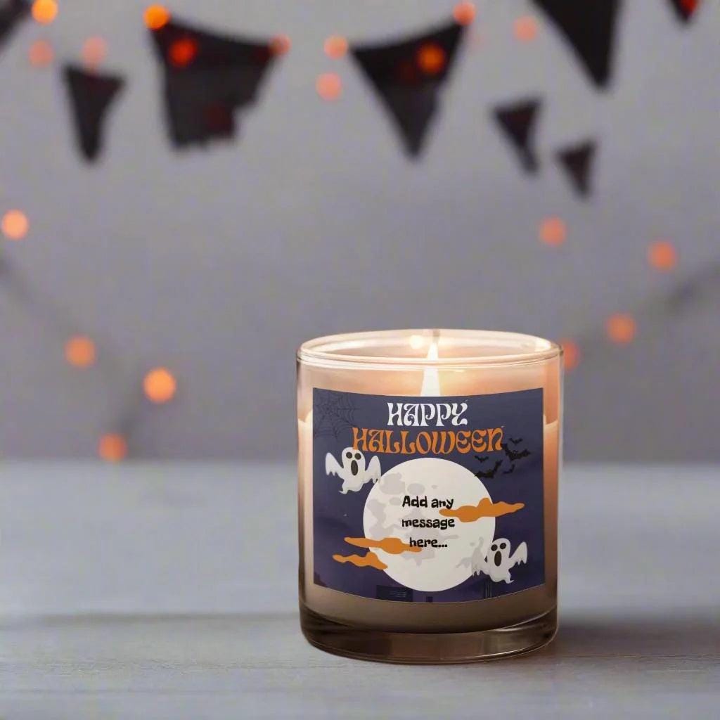 Happy Halloween Message Personalised Candle | Halloween Decorations | Halloween Custom Message | Party Décor for Halloween | Spooky Message Etsy