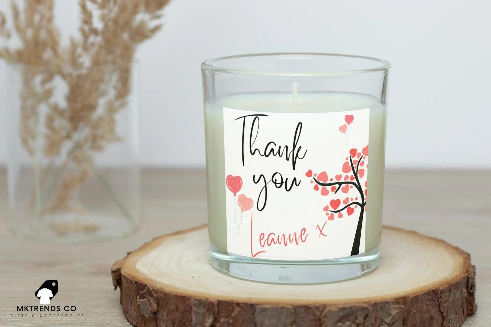 Thank You Balloon Personalised Candle | Thank You Gift | Thank You Present | Any Message Gift | Appreciation Gift | Gratitude Gift | Thanks Etsy