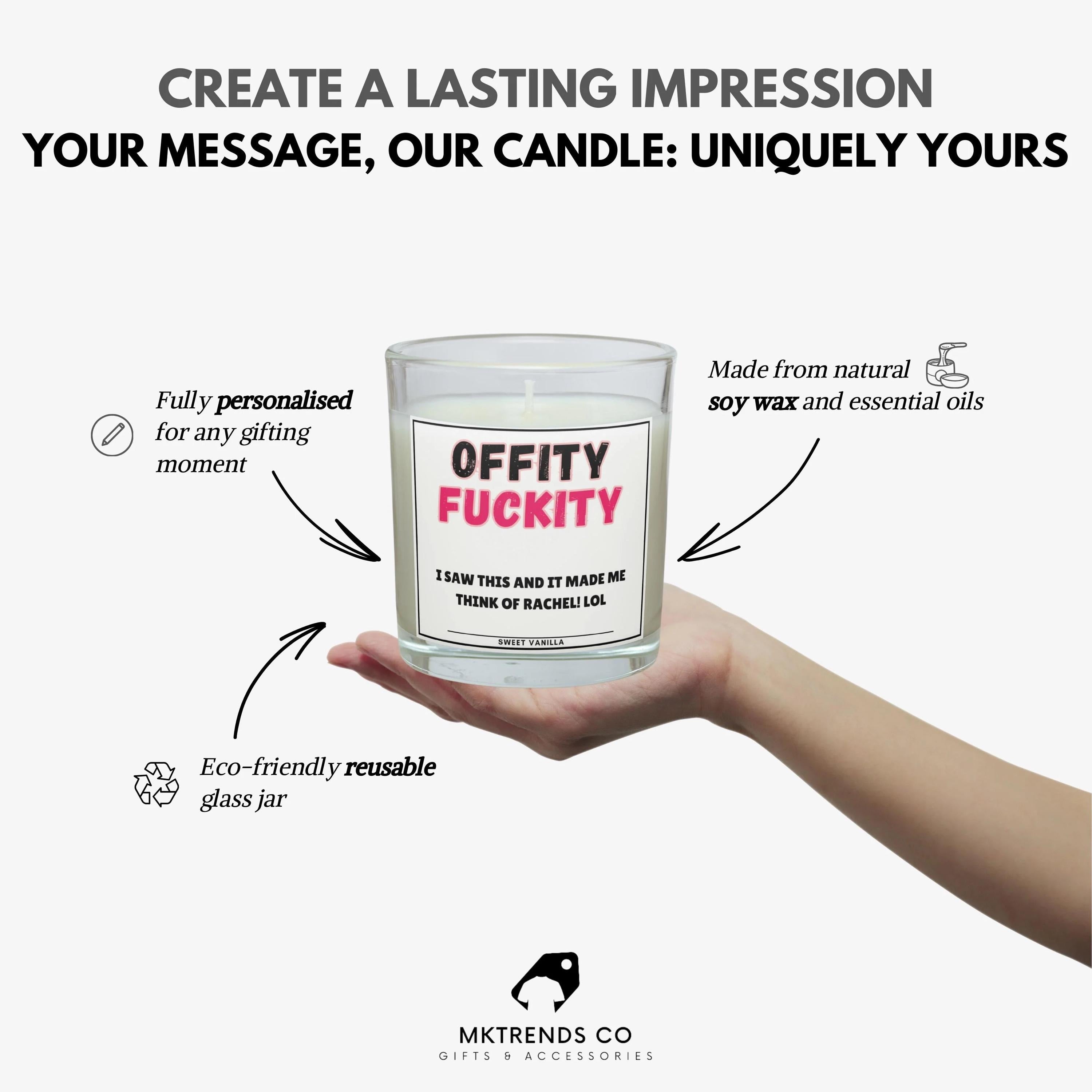 Off You Fuck Personalised Candle | Funny Katie Hopkins Inspired Gag | Novelty Adult Message Candle | Funny Work Friend | Best Friend Gifts Etsy