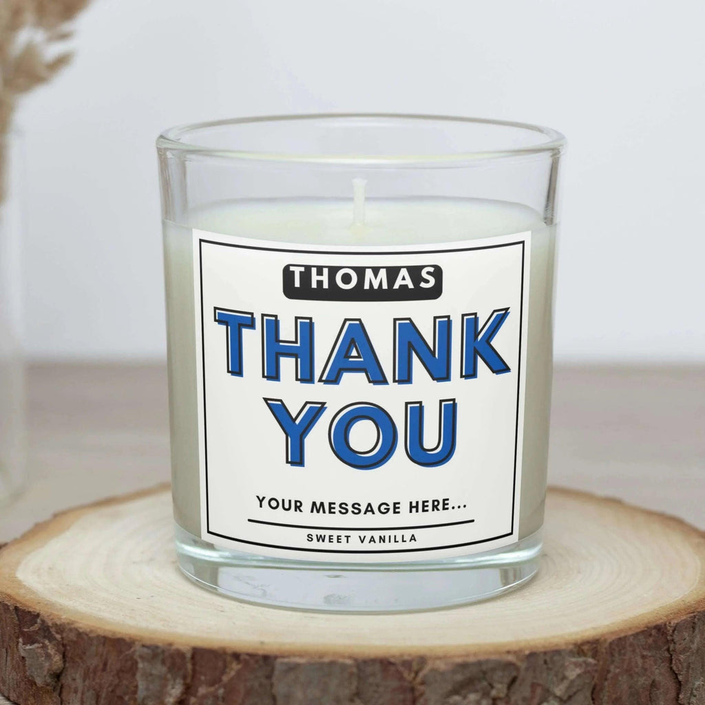Thank You Name Personalised Candle Gift | Best Thank You Gifts for Him | Personalised Thank You Message | Appreciation Candle Gift for Him Etsy