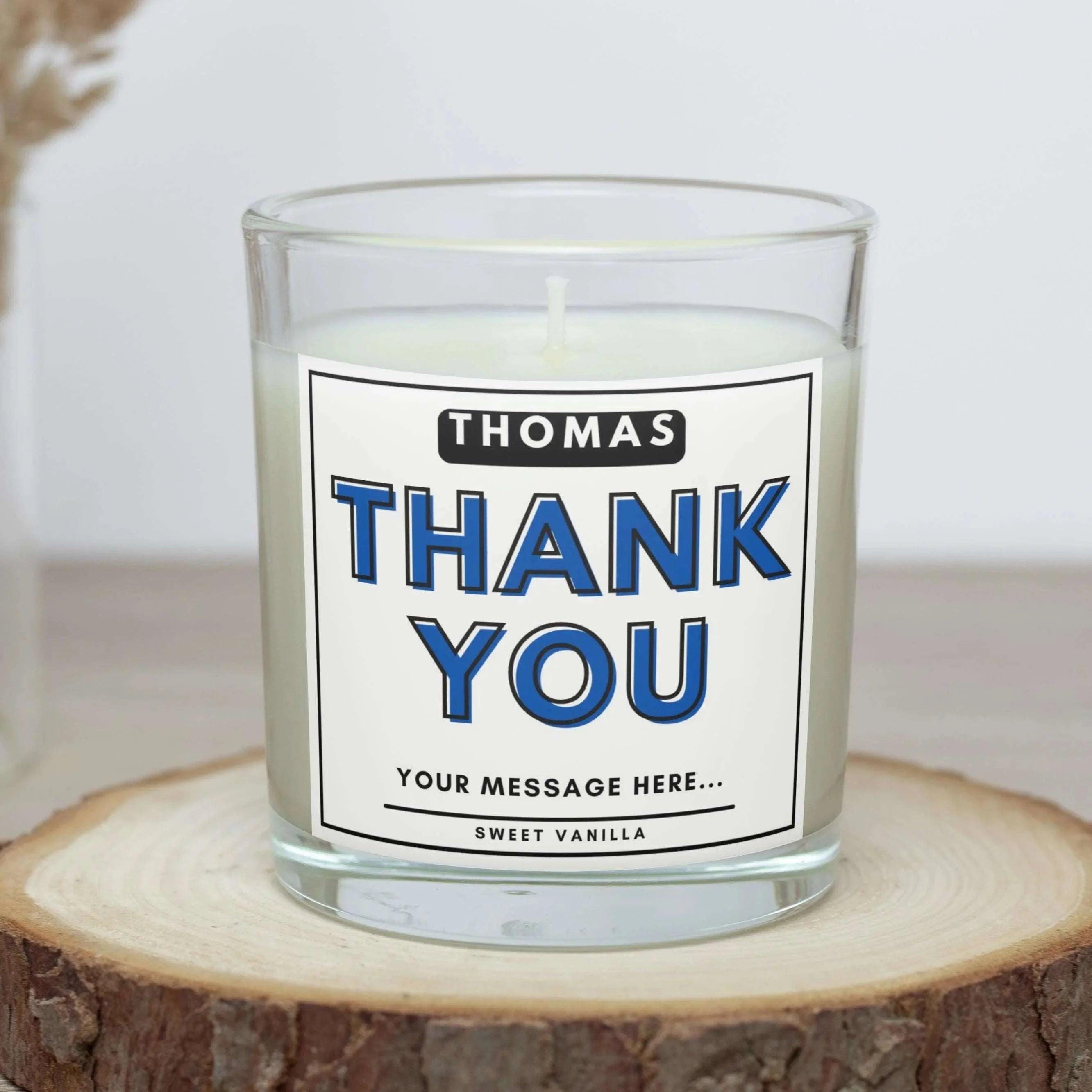 Thank You Name Personalised Candle Gift | Best Thank You Gifts for Him | Personalised Thank You Message | Appreciation Candle Gift for Him Etsy