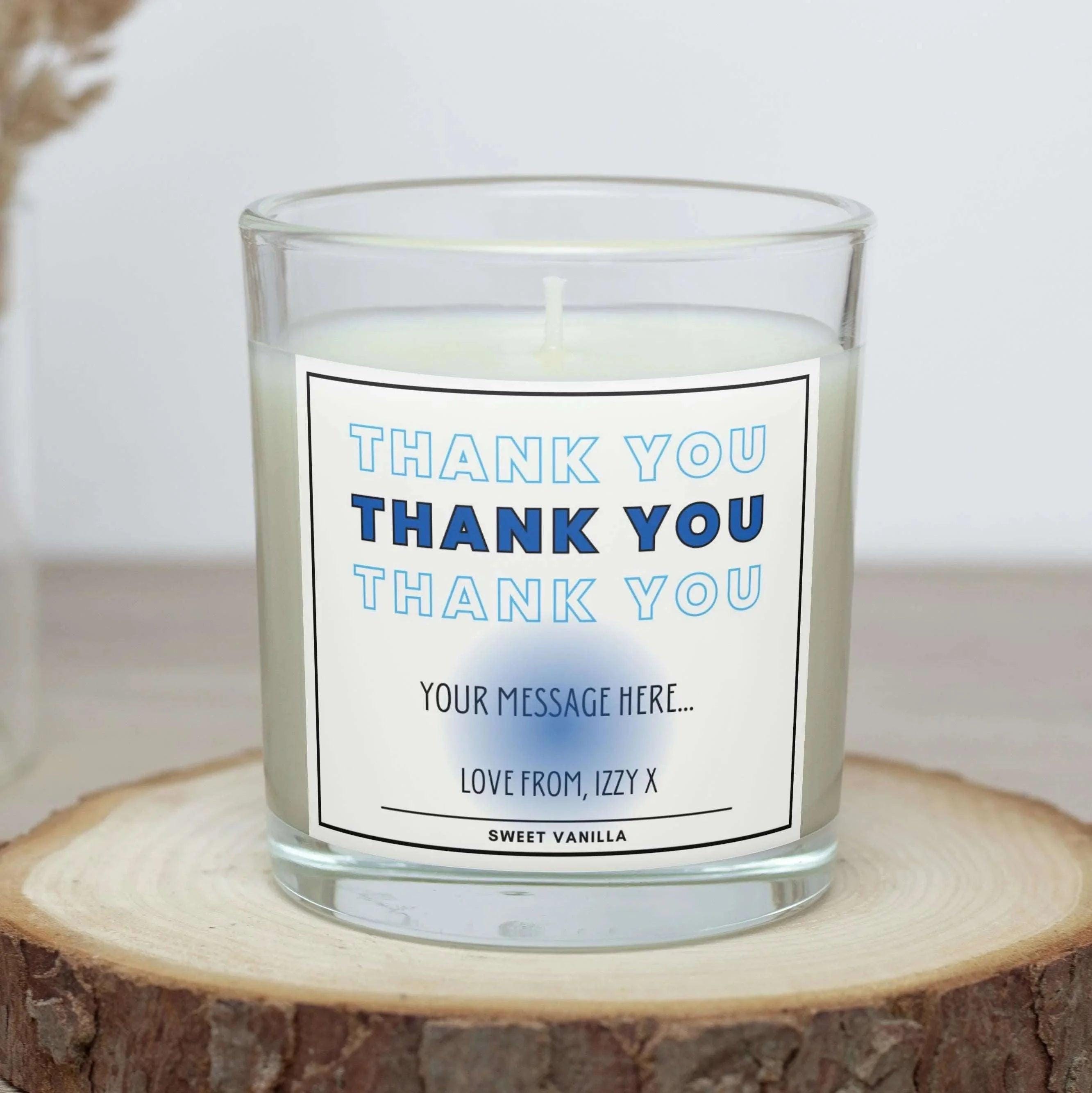 Blue Thank You Gift for Him | Personalised Thank You Candle | Thank You Brother | Thank You Husband | Son Gift | Thank You Friend Candle Etsy