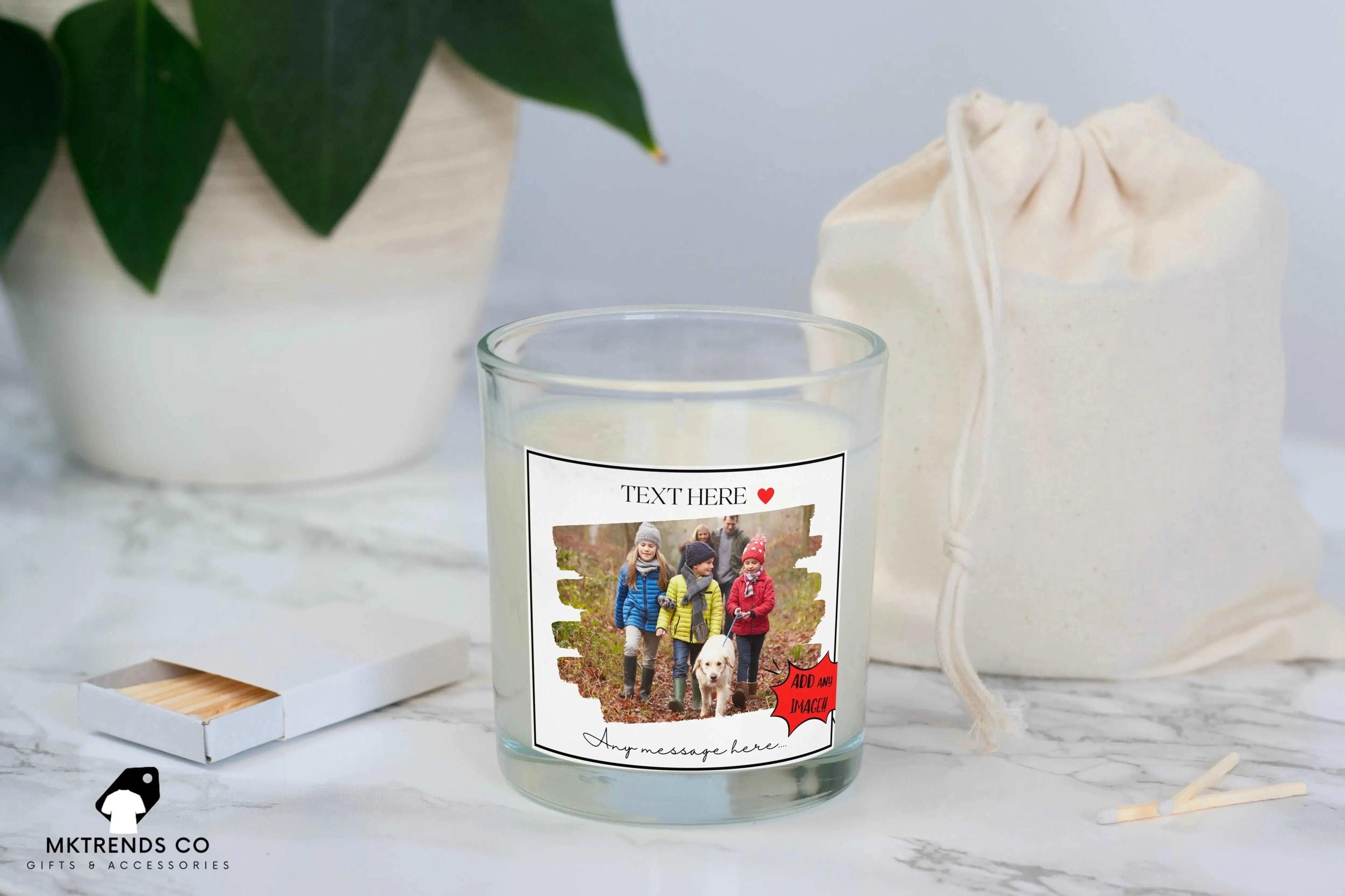 Any Message Photo Candle | Photo Gift | Personalised Photo Candle | Add any Photo | Any Message | Any Image | Personalised Photo Gifts Etsy