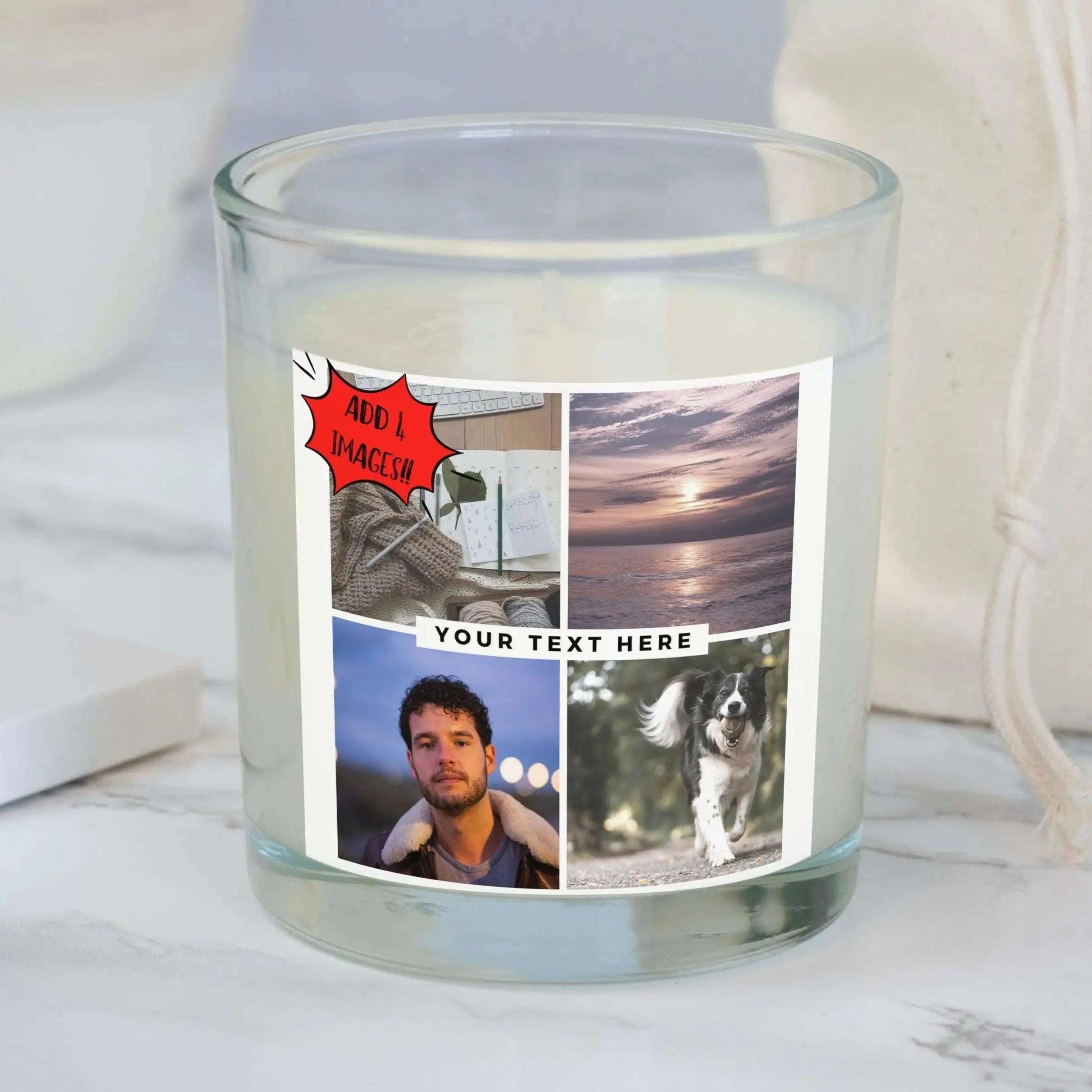 4x Photo Collage Personalised Candle | Photo Gift | Photo Collage Gifts | Any Image | Personalised Photo Gifts | Any Photo Upload Gift Etsy