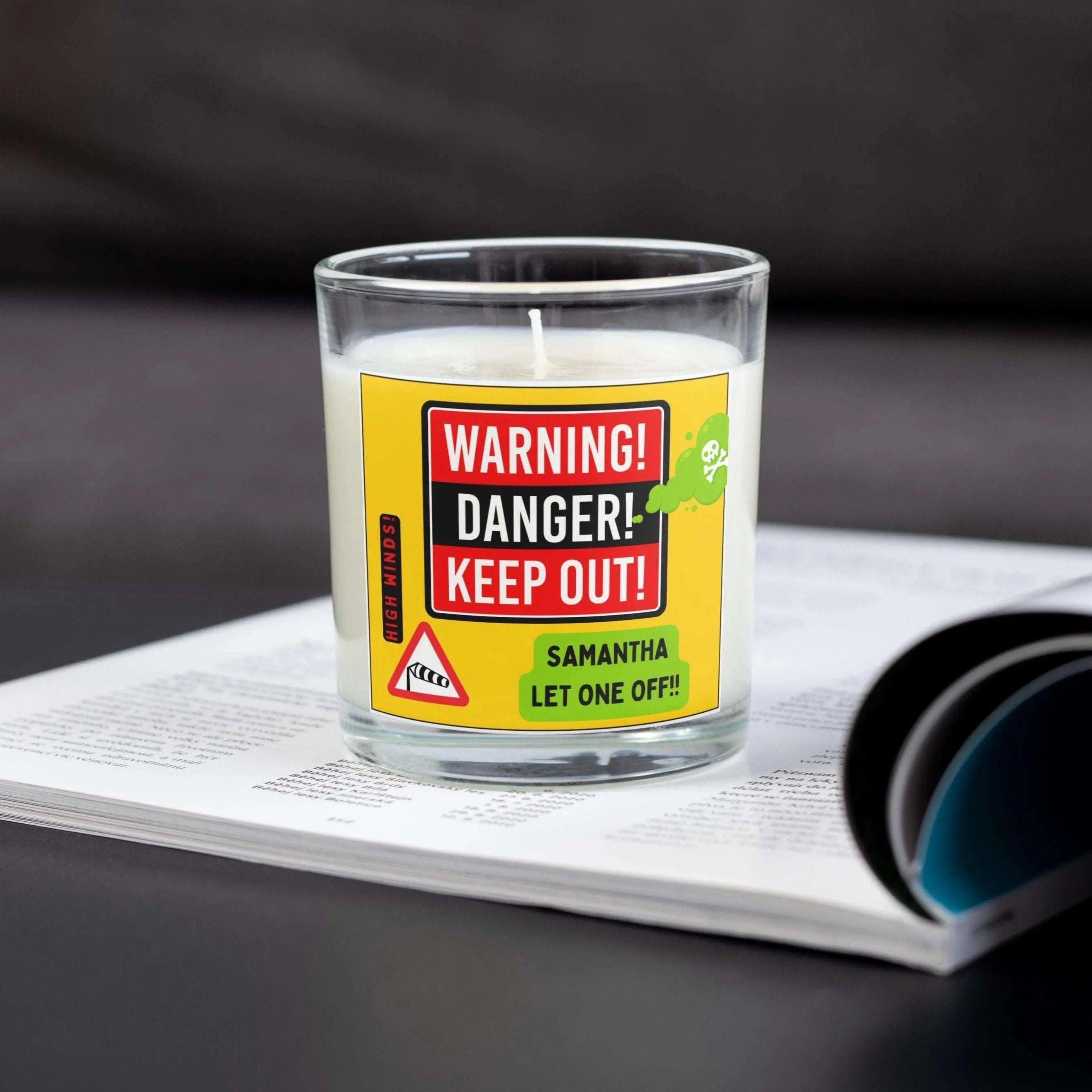 Fart Warning Danger Candle | Funny Candle | Funny Fart Gift | Smelly Dog Fart Joke | Novelty Toilet Joke Gift | Dad Joke | Teenager Fart Etsy