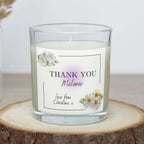 Thank You Name Message Gift for Her | Personalised Thank You Candle | Elegant Appreciation Candle Gift for her | Flowers Message Candle Gift Etsy