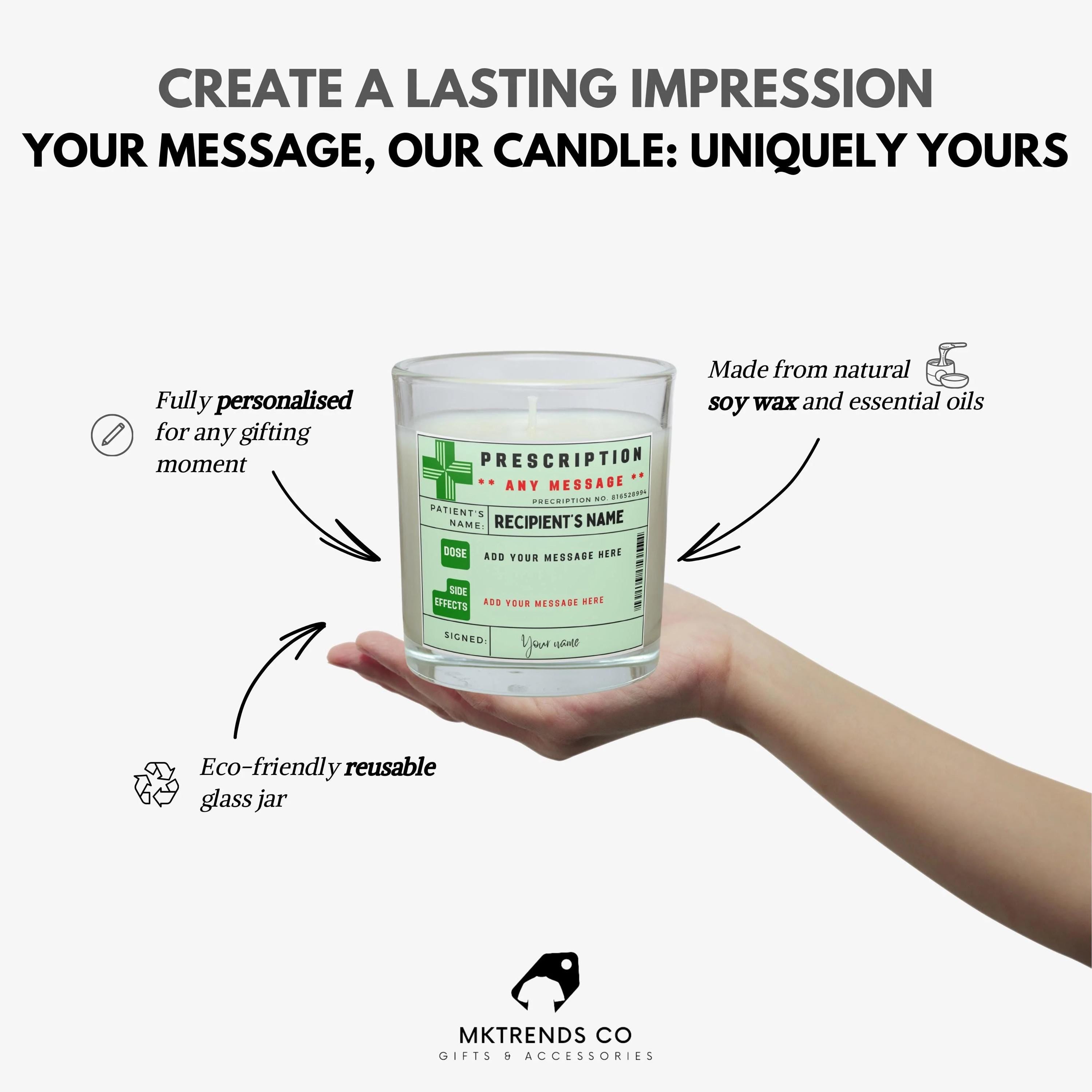 Cannabis Prescription Personalised Candle | Weed Smoker gift | Funny Cannabis Gift | Novelty Weed Candle | Funny Joke Gifts | Stoner Gifts Etsy