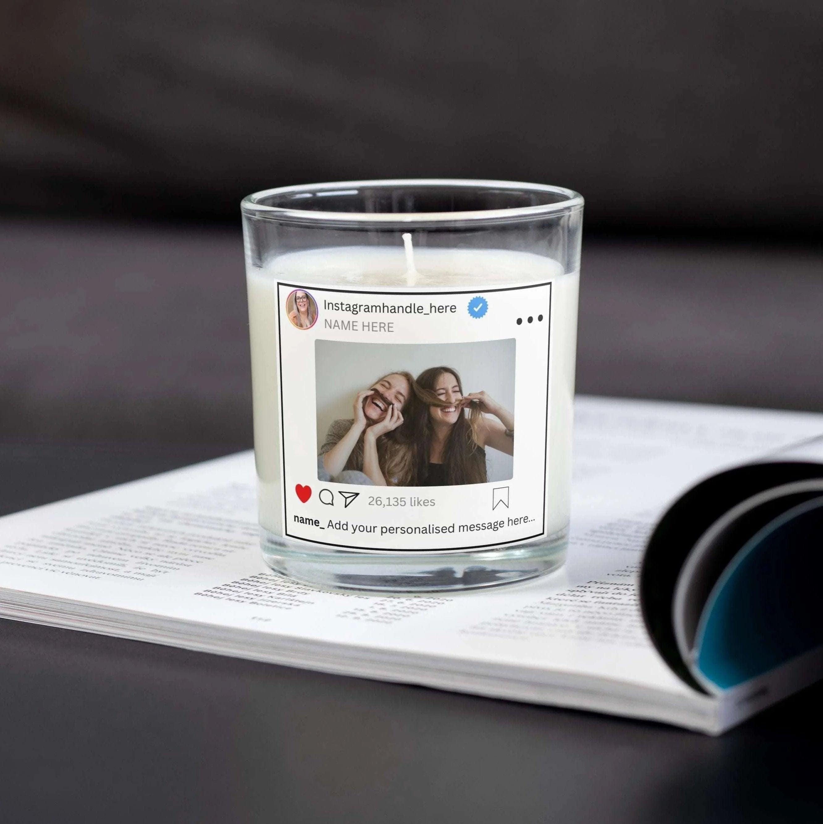 Instagram Post Personalised Candle | Instagram Lover Photo Gift | Gift for Instagram | Instagram Photo Candle | Photo Message Candle Gift Etsy