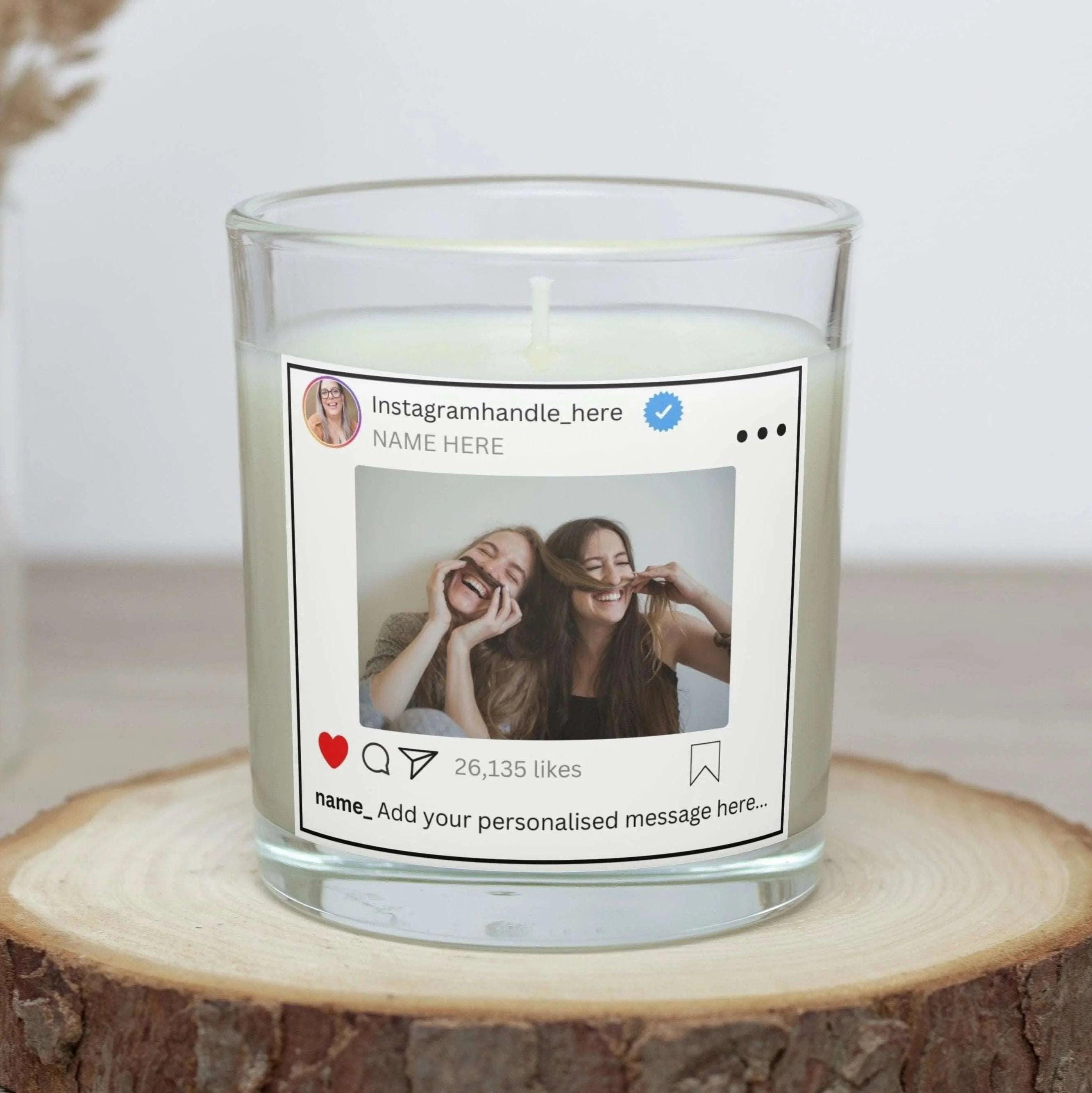 Instagram Post Personalised Candle | Instagram Lover Photo Gift | Gift for Instagram | Instagram Photo Candle | Photo Message Candle Gift Etsy