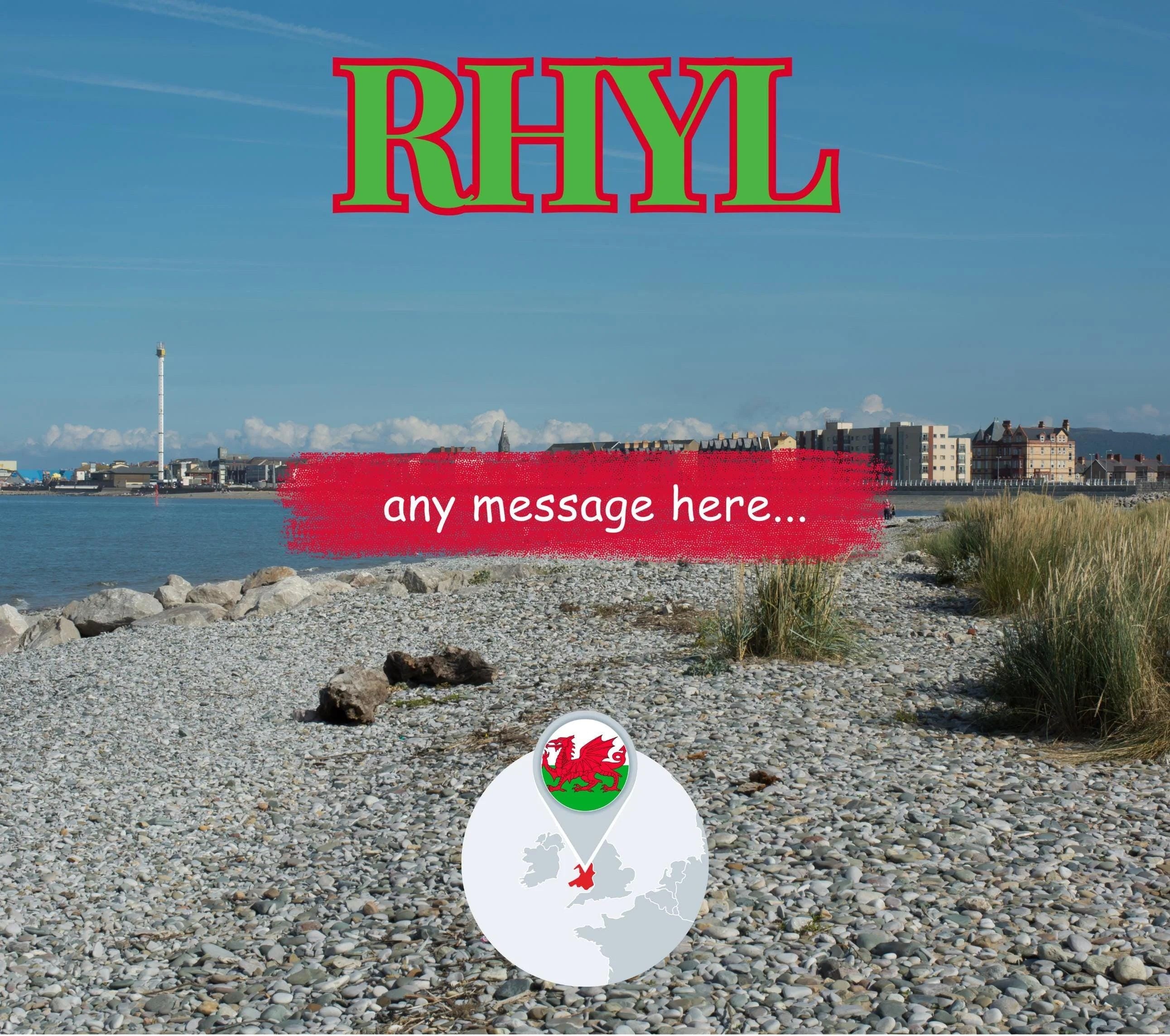 Rhyl Personalised Candle | Rhyl Gift | Rhyl Holiday Gift | North Wales | Rhyl Candle Gift | Rhyl North Wales Personalised Message | Rhyl Etsy