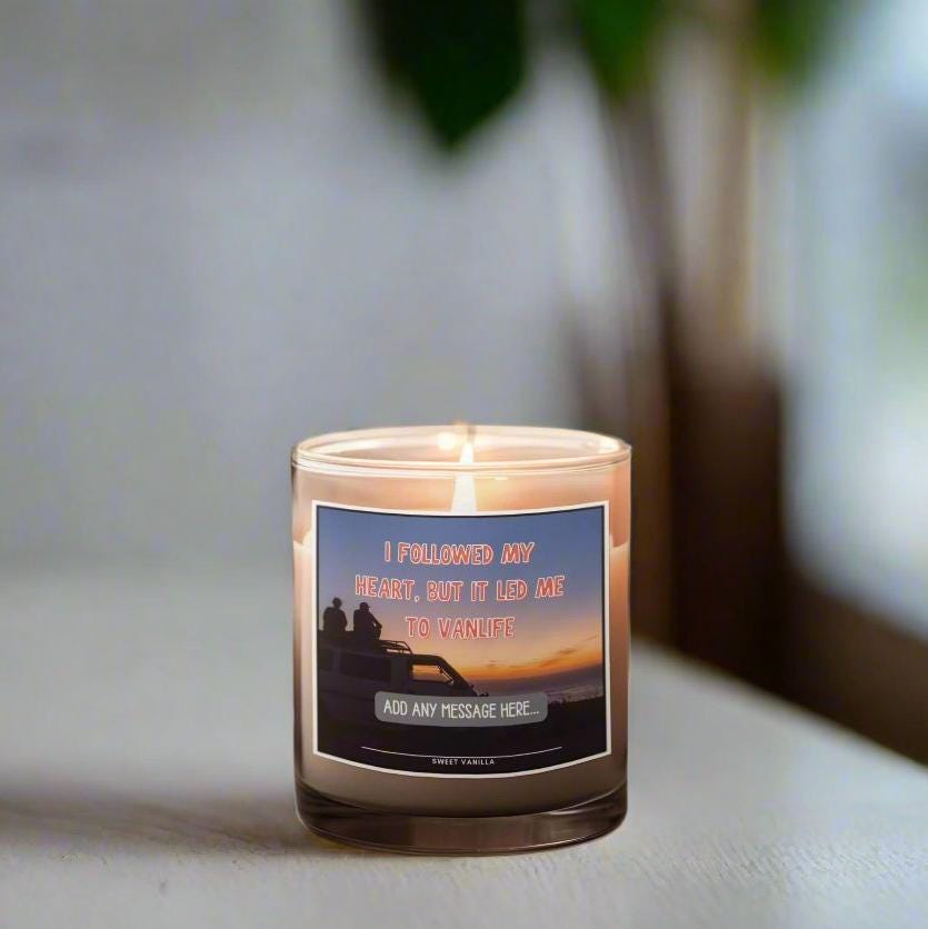Followed My Heart Personalised Candle | Vanlife Quote | Motorhome Quote | Campervan Quote | Gifts for Vanlife | Decoration Accessories Etsy