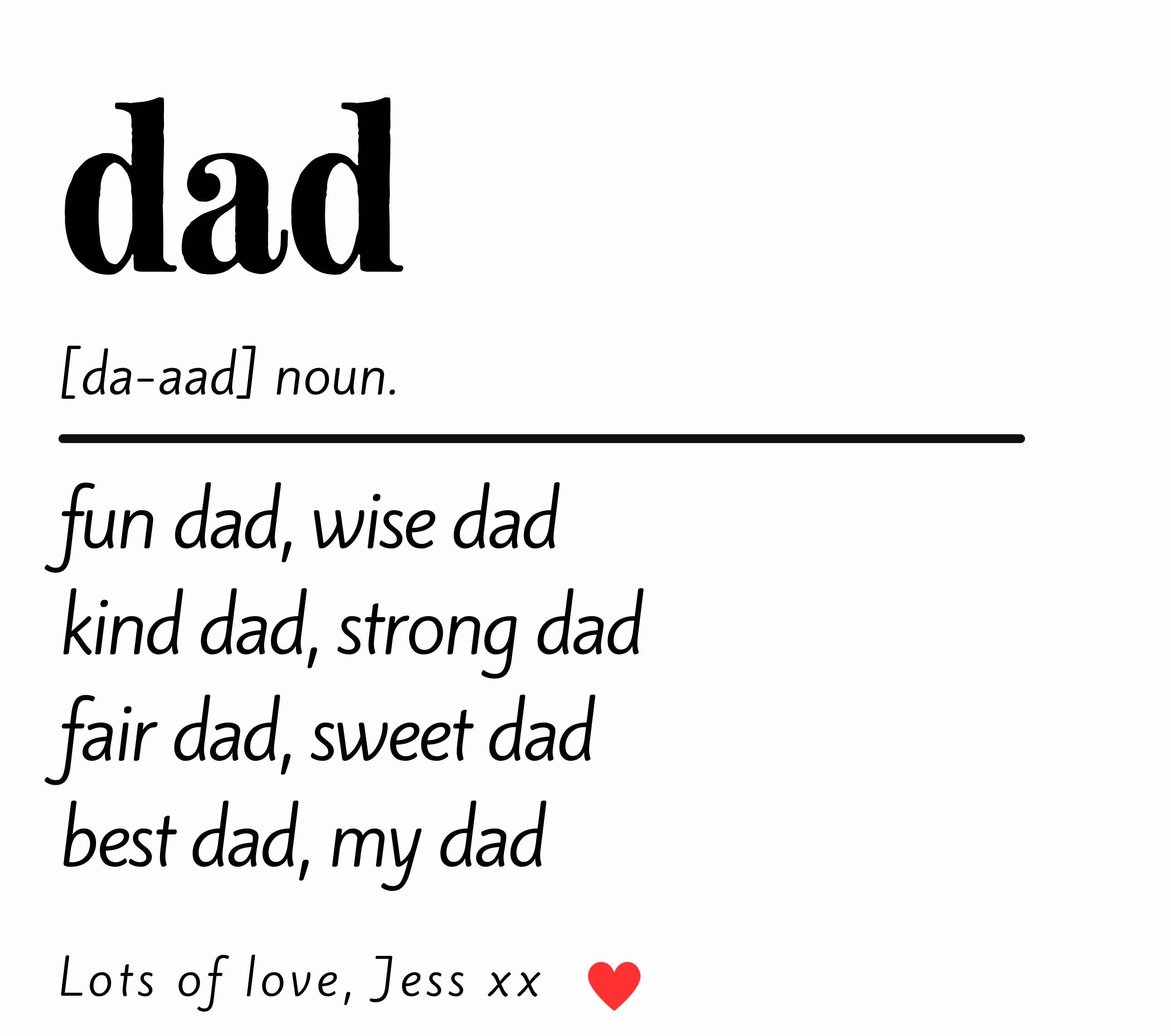 Dad Noun Message Personalised Candle | Dad Appreciation Gifts | Dad Birthday | Thank You Dad Gift | From Son | From Daughter | Any Message Etsy