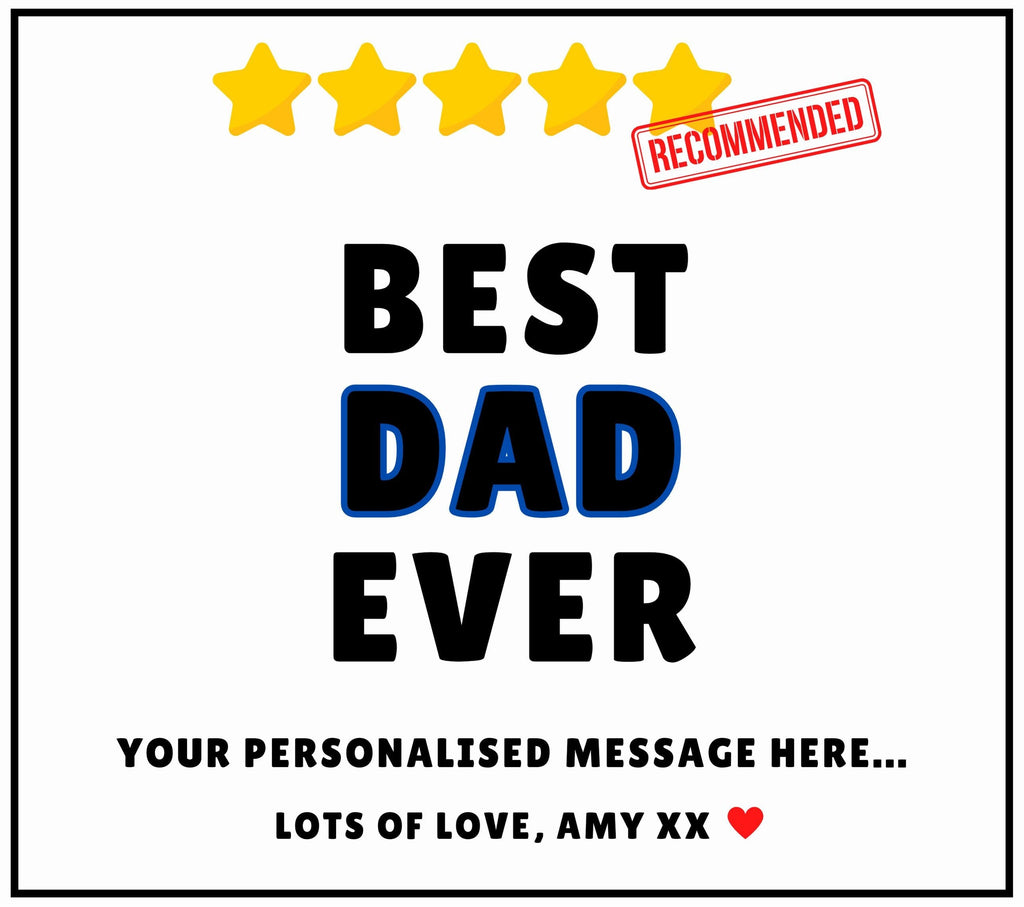 Best Dad Ever Personalised Candle | Best Dad Message Gift | Funny 5 Star Dad Gift | Dad Appreciation | From Son | From Daughter | Dad Award Etsy