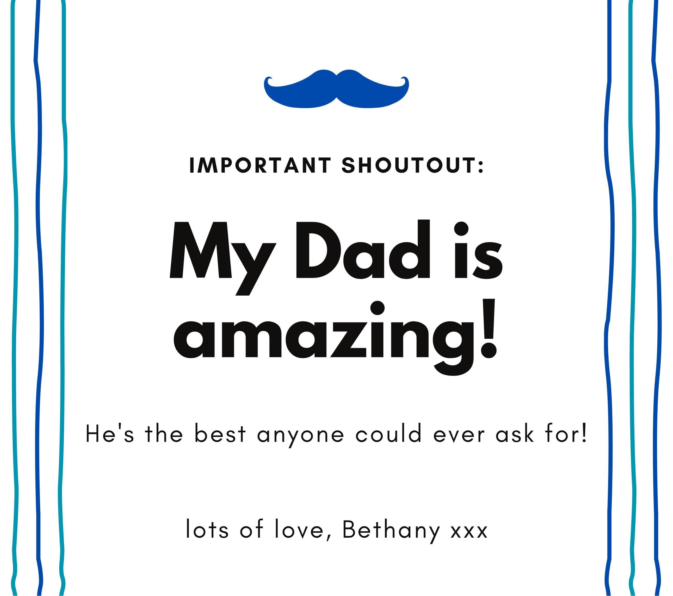 My Dad is Amazing Personalised Candle | Dad Appreciation Gift | Shoutout Dad Message | Dad Birthday | Thank You Dad Personalised Candle Gift Etsy