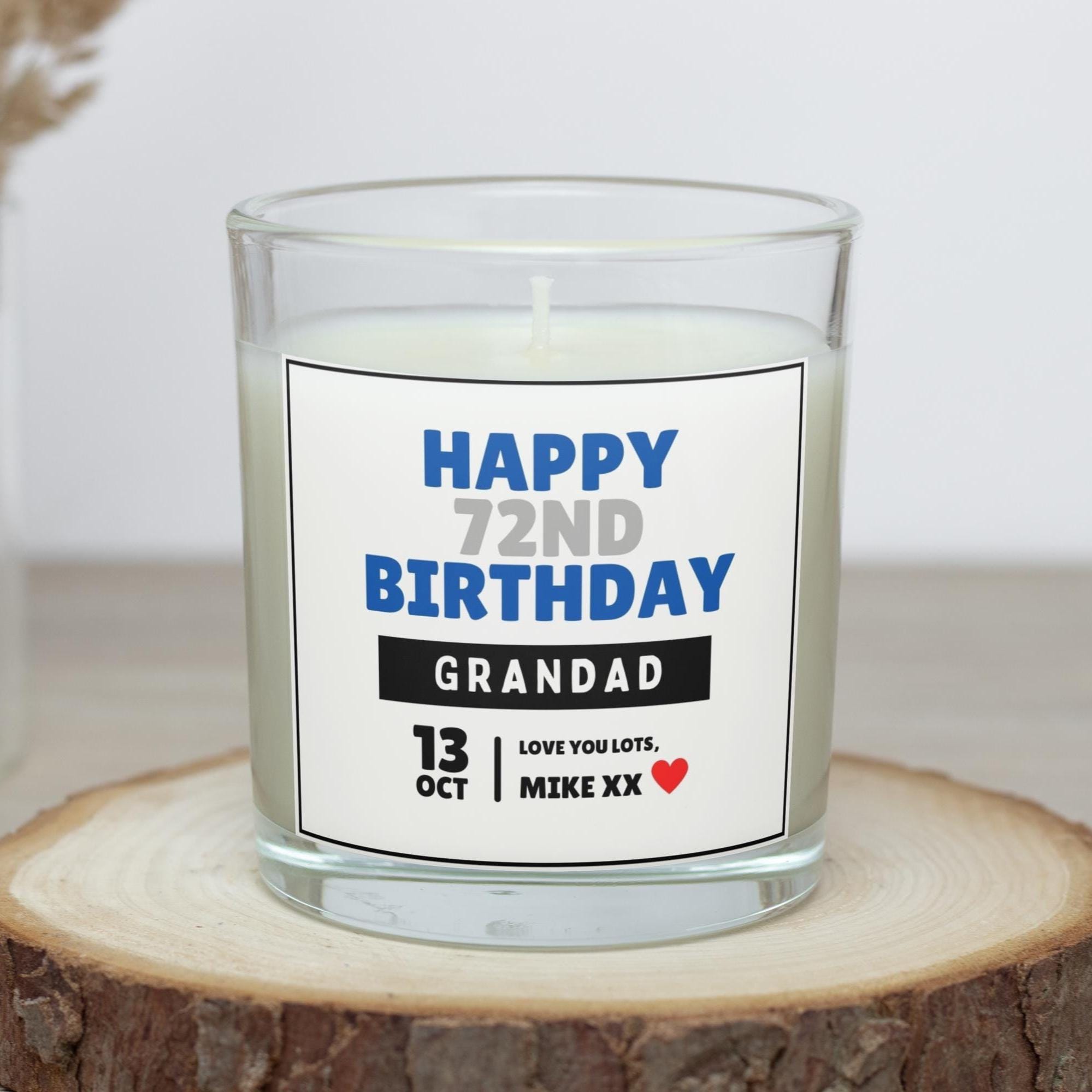 Happy Birthday Grandad Personalised Candle | Age & Message Grandad Birthday Present | Happy Birthday Grandpa | Grandad Birthday Number Gift Etsy