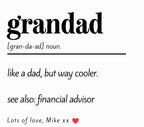 Grandad Noun Message Personalised Candle Gift | Appreciation Gift for Grandad | Gramps Thank You Gift | Any Message Personalised Candle Gift Etsy