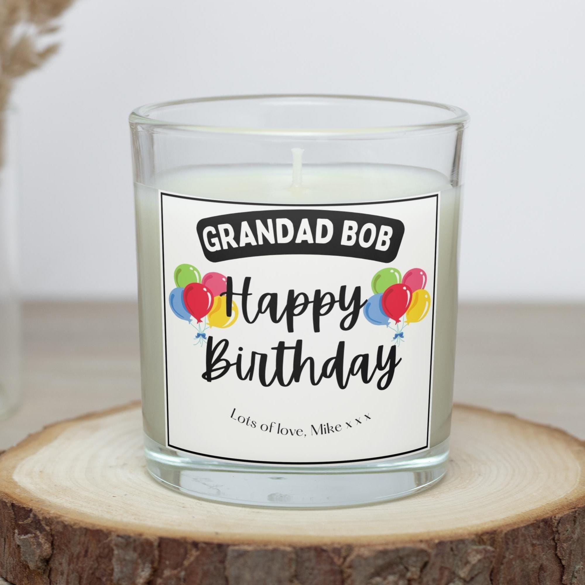 Happy Birthday Grandad Personalised Candle Gift | Grandad Name Message Birthday Gift | Birthday Gift from Grandkids | Grandad Birthday Gift Etsy