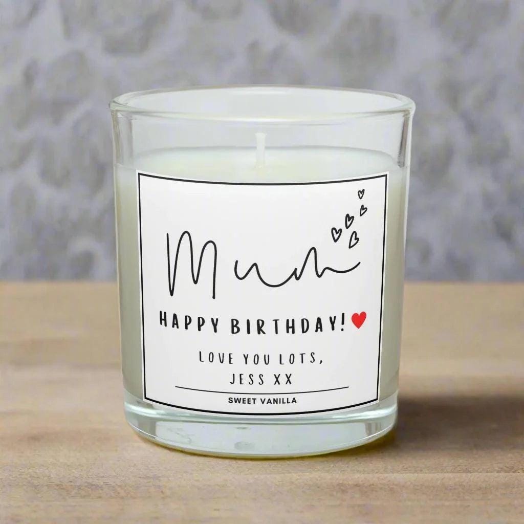 Mum Hearts Message Personalised Candle Gift | Gift for Mum | Mum Appreciation | Thank You Mum | From Son Gift | From Daughter | Mum Birthday Etsy