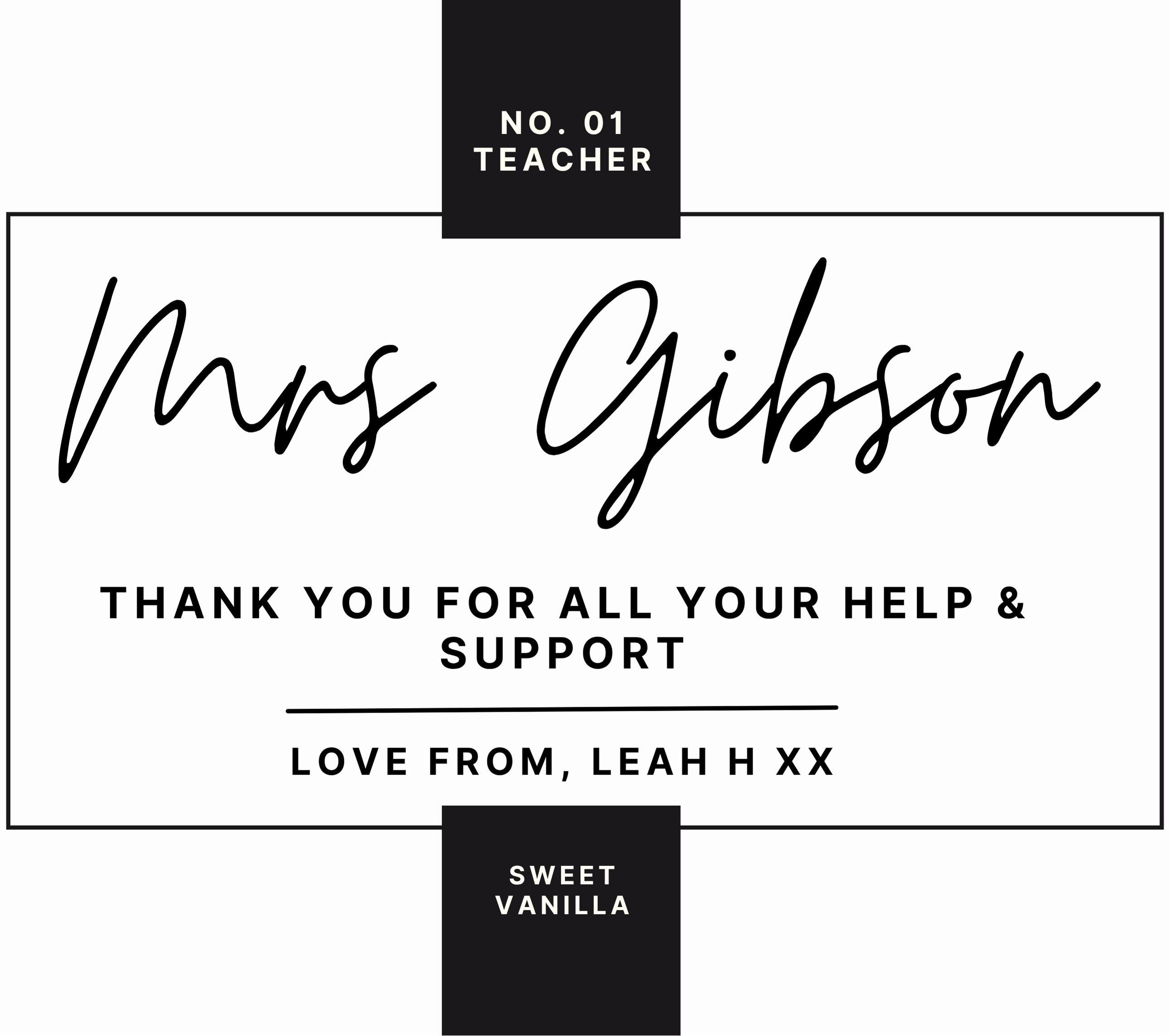 Number 1 Teacher Personalised Candle | Best Gifts for Teacher | Teacher Present | Thank You Teacher | School Leavers | Best Teacher Message Etsy