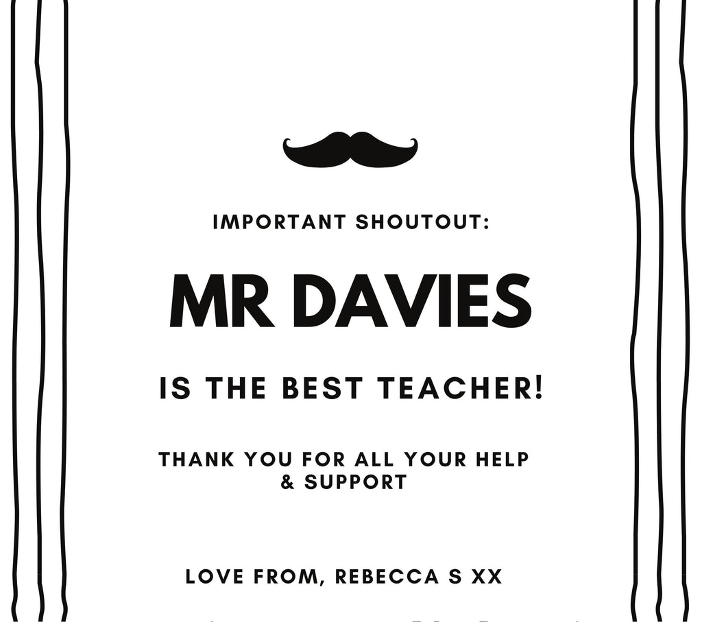 Teacher Shout Out Personalised Candle | Gifts for Teacher | End Of Term | Techer Present | School Leaver Gift | Leaving Gift | Best Teacher Etsy