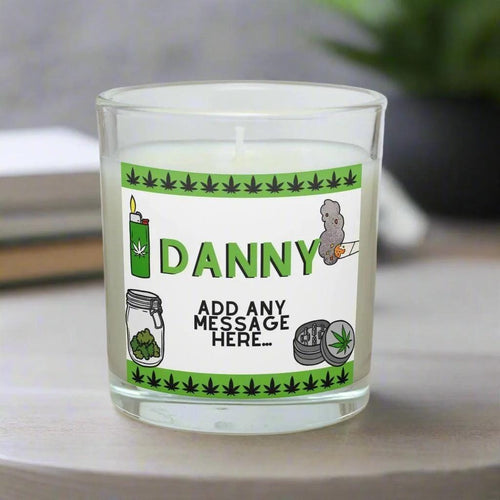 Cannabis Themed Personalised Candle | Weed Smoker gifts | Cannabis 420 Candle | Smoking Weed Gift | Cannabis Funny Candle | Stoner Present Etsy