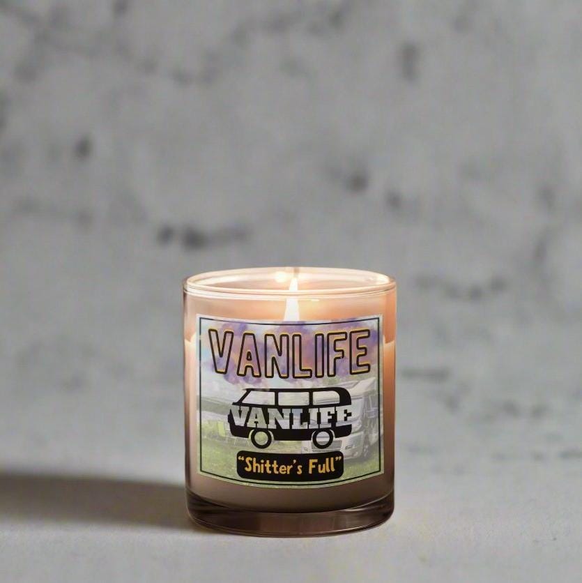 Funny Vanlife Joke Personalised Candle | Vanlife Gift | Vanlife Decoration | Vanlife Accessories | Campervan | Motorhome Decor | Any Message Etsy