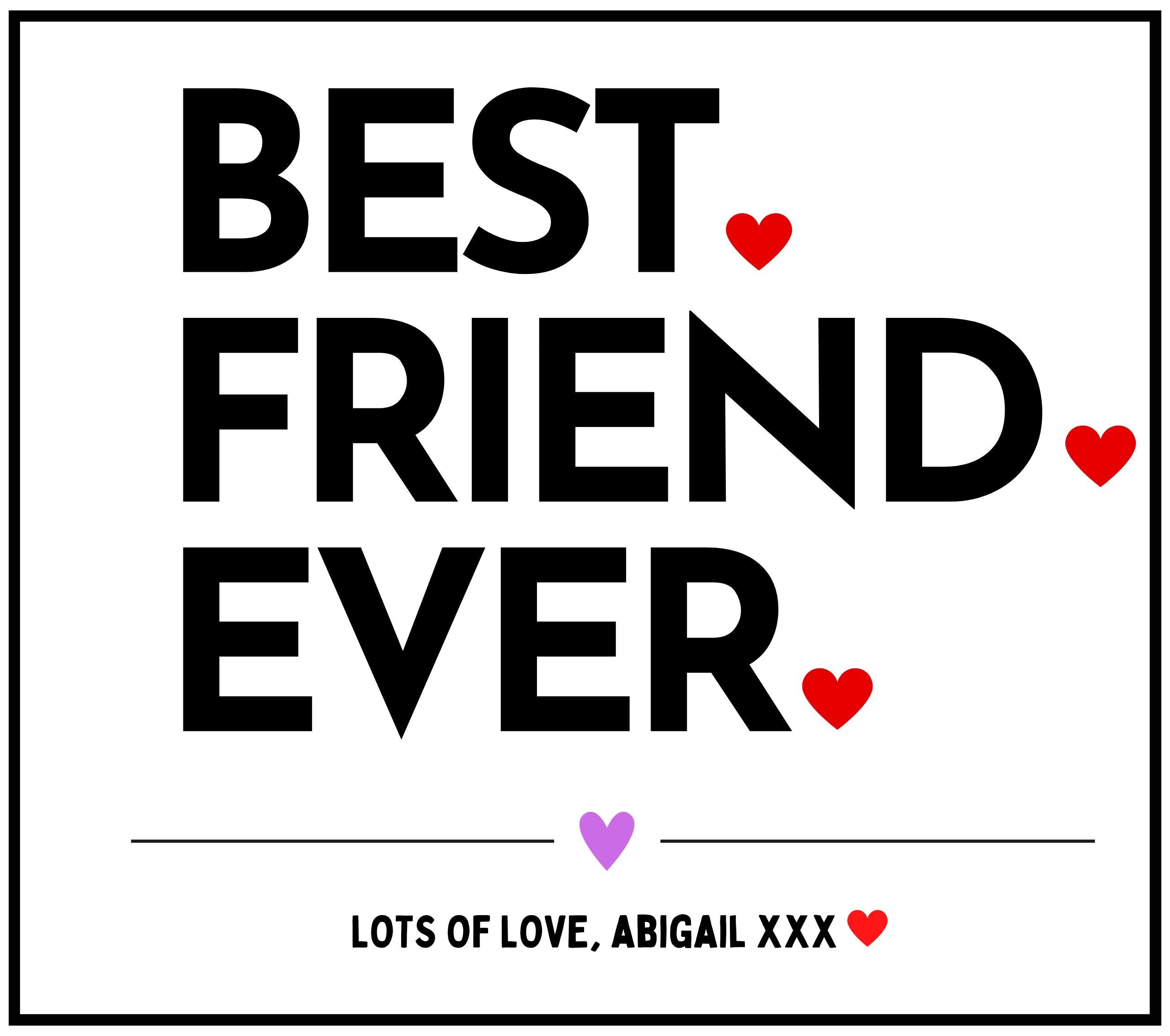 Best Friend Ever Hearts Personalised Candle Gift | Best Friend Gift | Thank You Best Friend | Best Gift for Friends Birthday | Friend Candle Etsy