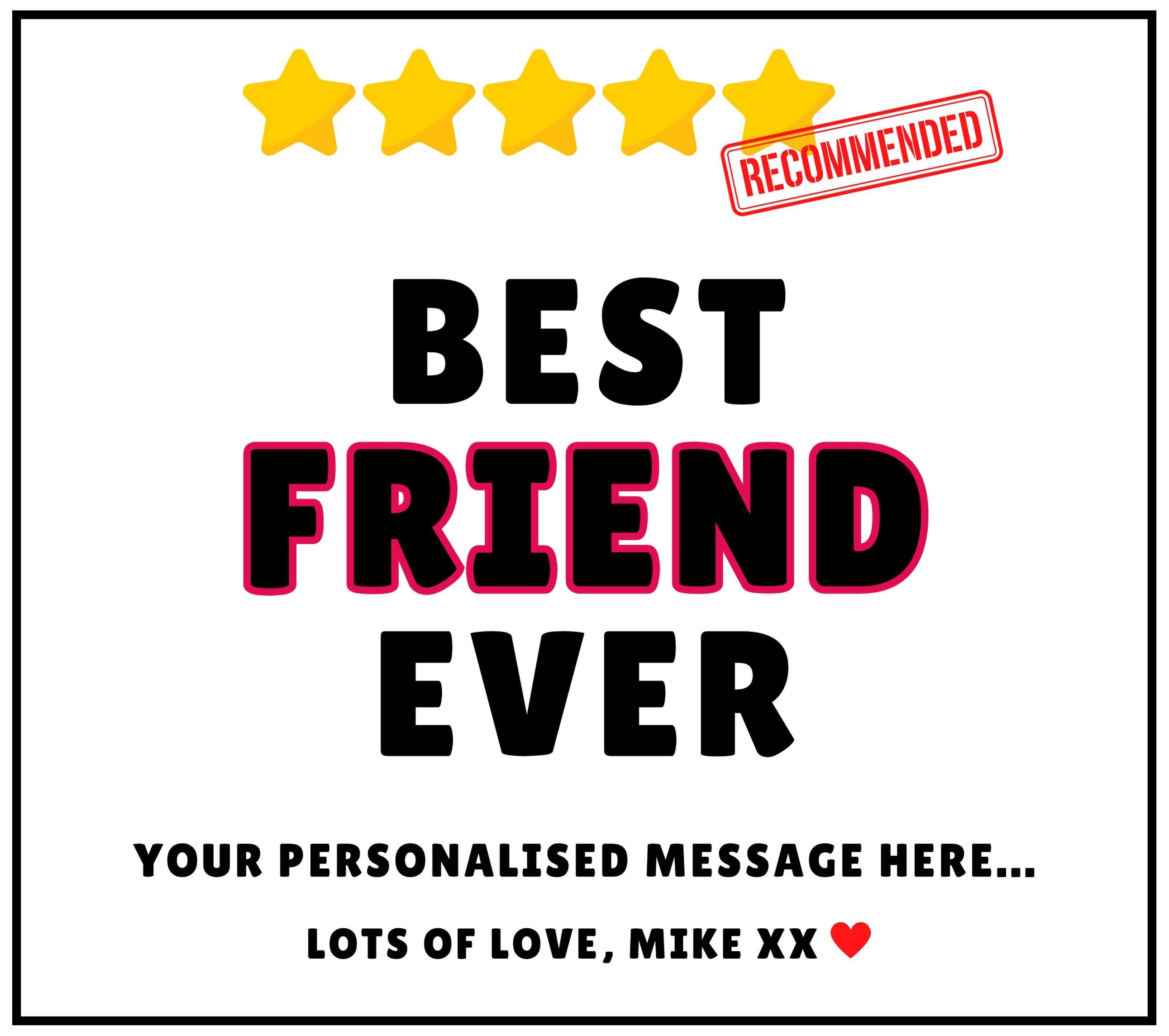 Best Friend Ever 5 Stars Personalised Candle | Funny Friendship Gift | BFF Gift | Novelty Friend Candle | Friend Message Appreciation Gift Etsy