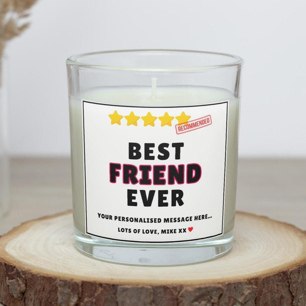Best Friend Ever 5 Stars Personalised Candle | Funny Friendship Gift | BFF Gift | Novelty Friend Candle | Friend Message Appreciation Gift Etsy