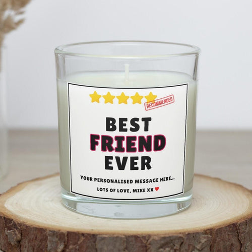 Best Friend Ever 5 Stars Personalised Candle | Funny Friendship Gift | BFF Gift | Novelty Friend Candle | Friend Message Appreciation Gift Etsy