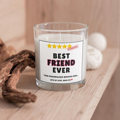 Best Friend Ever 5 Stars Personalised Candle | Funny Friendship Gift | BFF Gift | Novelty Friend Candle | Friend Message Appreciation Gift Etsy