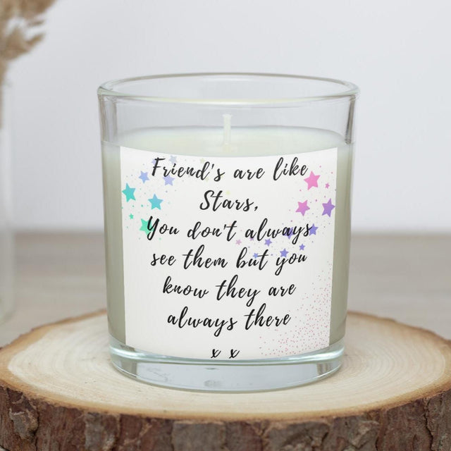 Friends Are Like Stars Candle – Custom Message