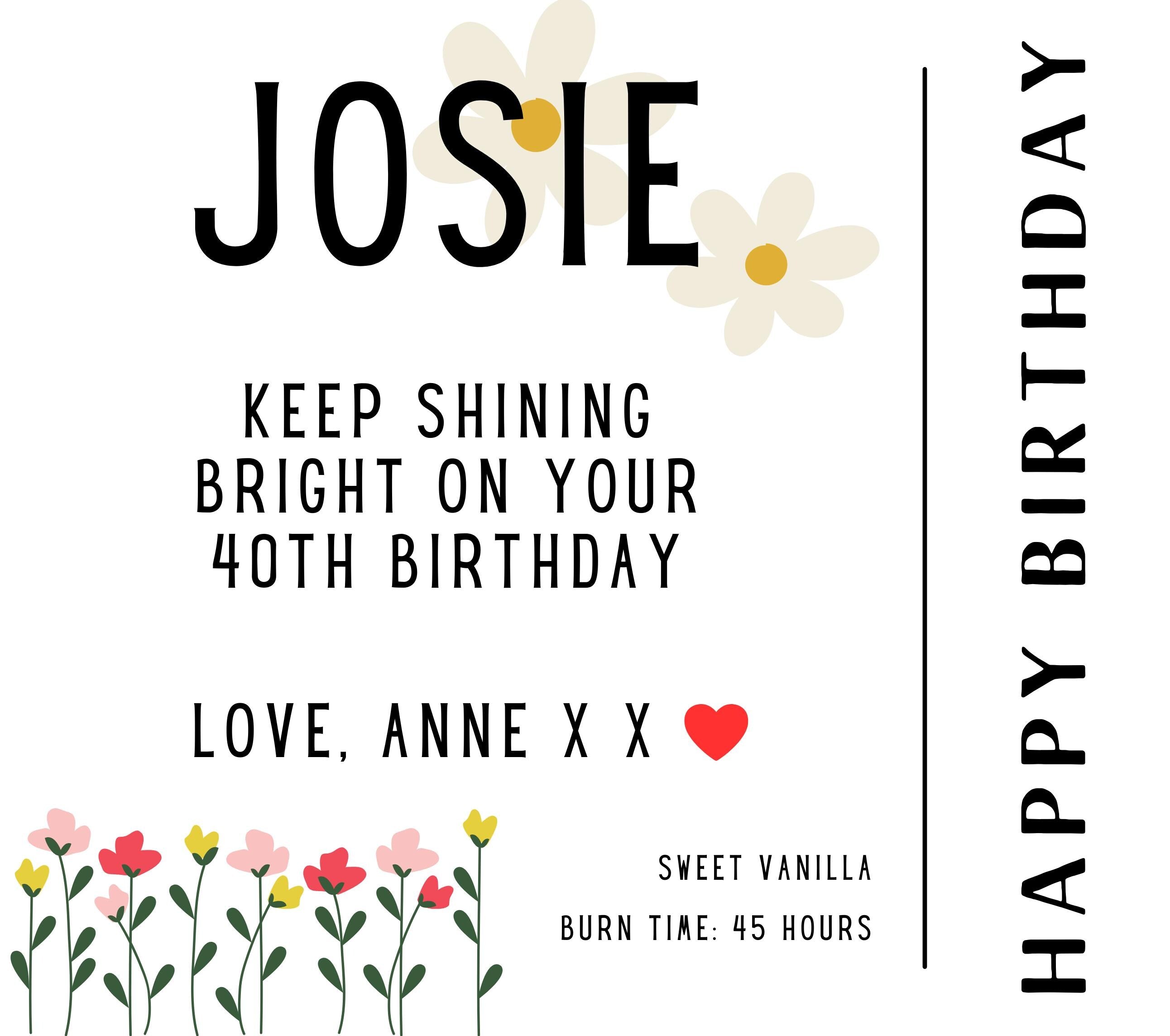 Happy Birthday Name Message Personalised Candle Gift | Birthday Message Gift | Birthday Candle Gift | Custom Birthday | Any Age, Any Message Etsy
