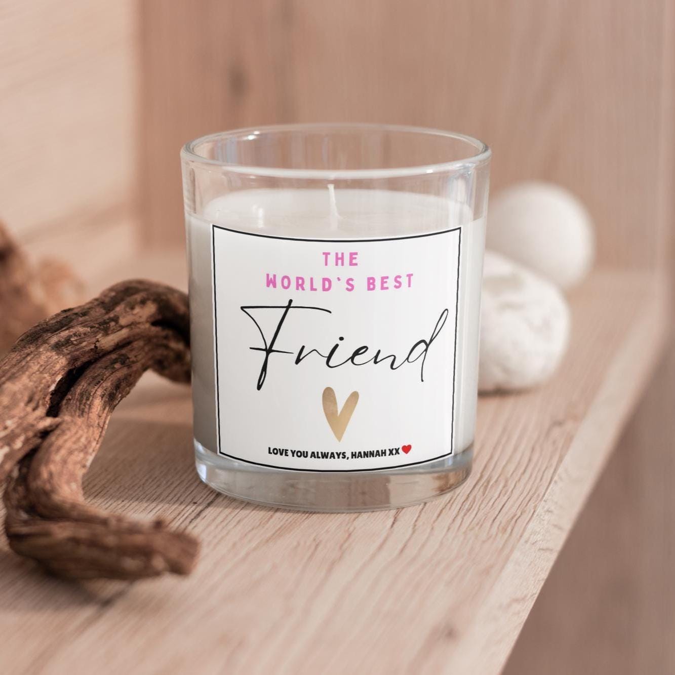 World's Best Friend Personalised Candle Gift | Best Friend Appreciation Gift | Thank You Friend Candle | Thoughtful Message Gift for Friend Etsy