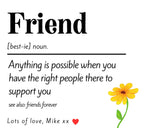 Friend Noun Quote Personalised Candle | Friend Noun Gift | Friend Definition Quote | Sentimental Friend Candle | Thoughtful Gift for Friends Etsy