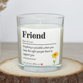Friend Noun Quote Personalised Candle | Friend Noun Gift | Friend Definition Quote | Sentimental Friend Candle | Thoughtful Gift for Friends Etsy