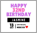 Any Age Happy Birthday Personalised Candle Gift | Happy Birthday Candle | Custom Number Birthday | Name Date Message Number Birthday Gift Etsy
