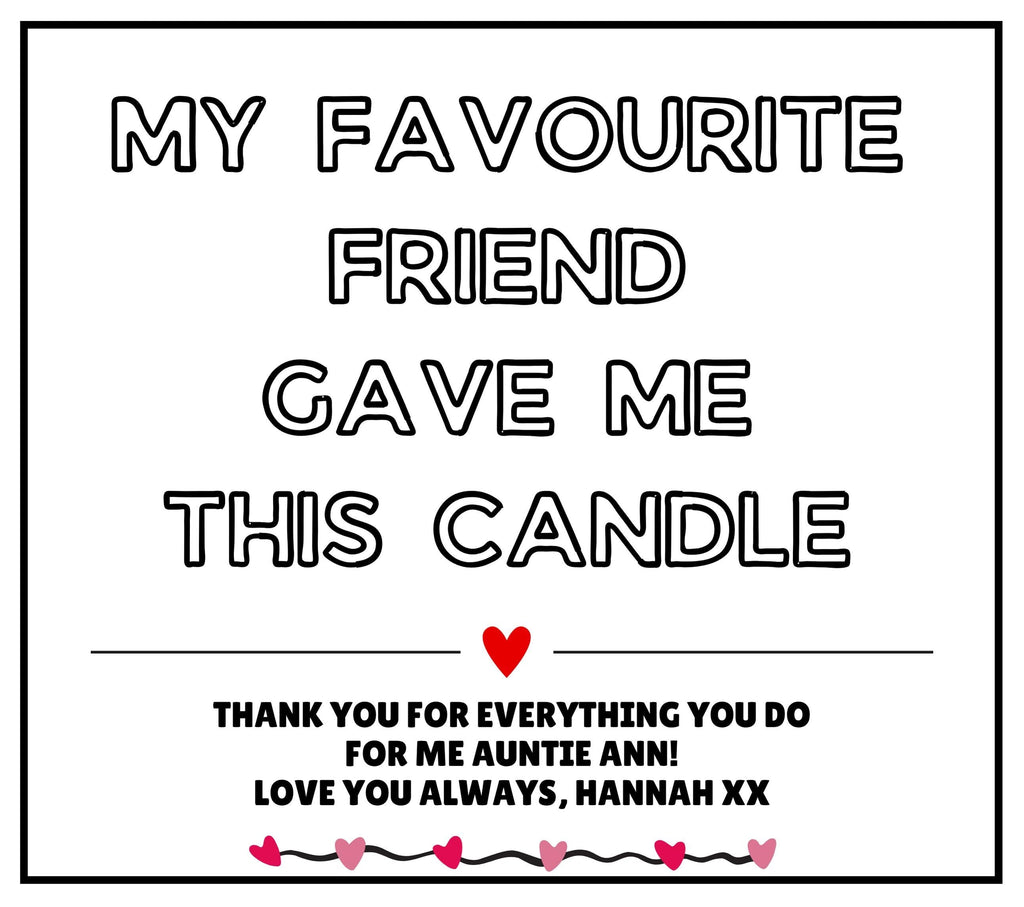 Favourite Friend Message Personalised Candle | Novelty Gift for Friend | Fun Best Friend Candle Gift | Personalised Bestie Candle Gift Etsy
