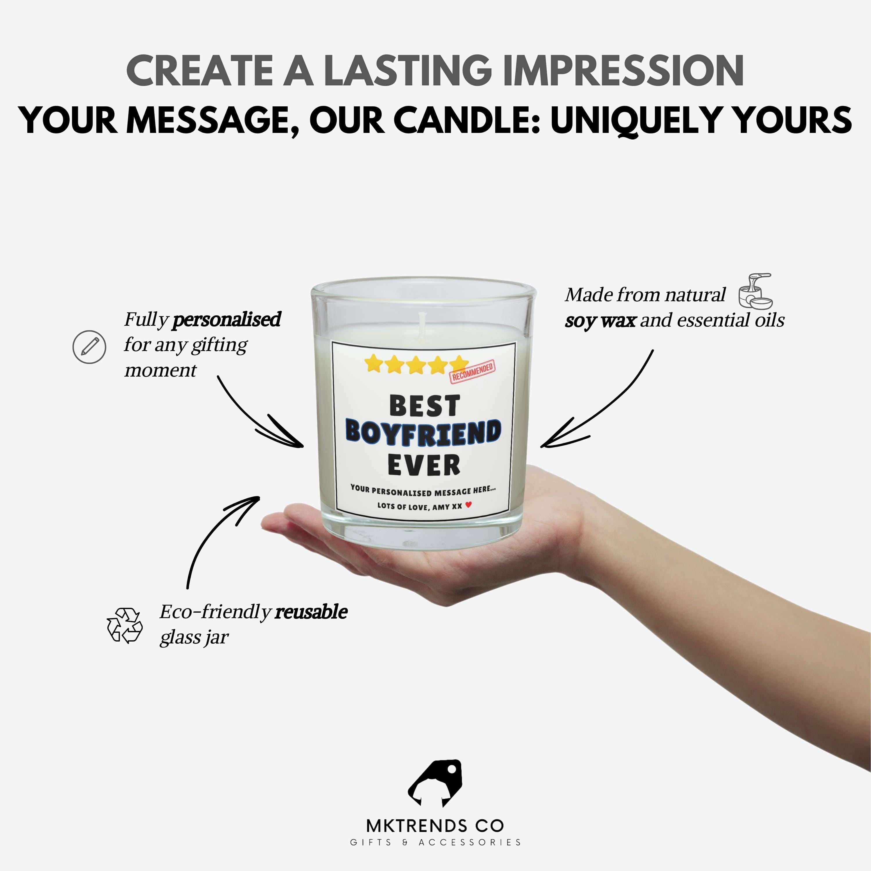 5 Star Best Boyfriend Ever Personalised Candle Gift | Funny Gifts for Boyfriend | Novelty Husband Gift | Funny Boyfriend Review Message Gift Etsy