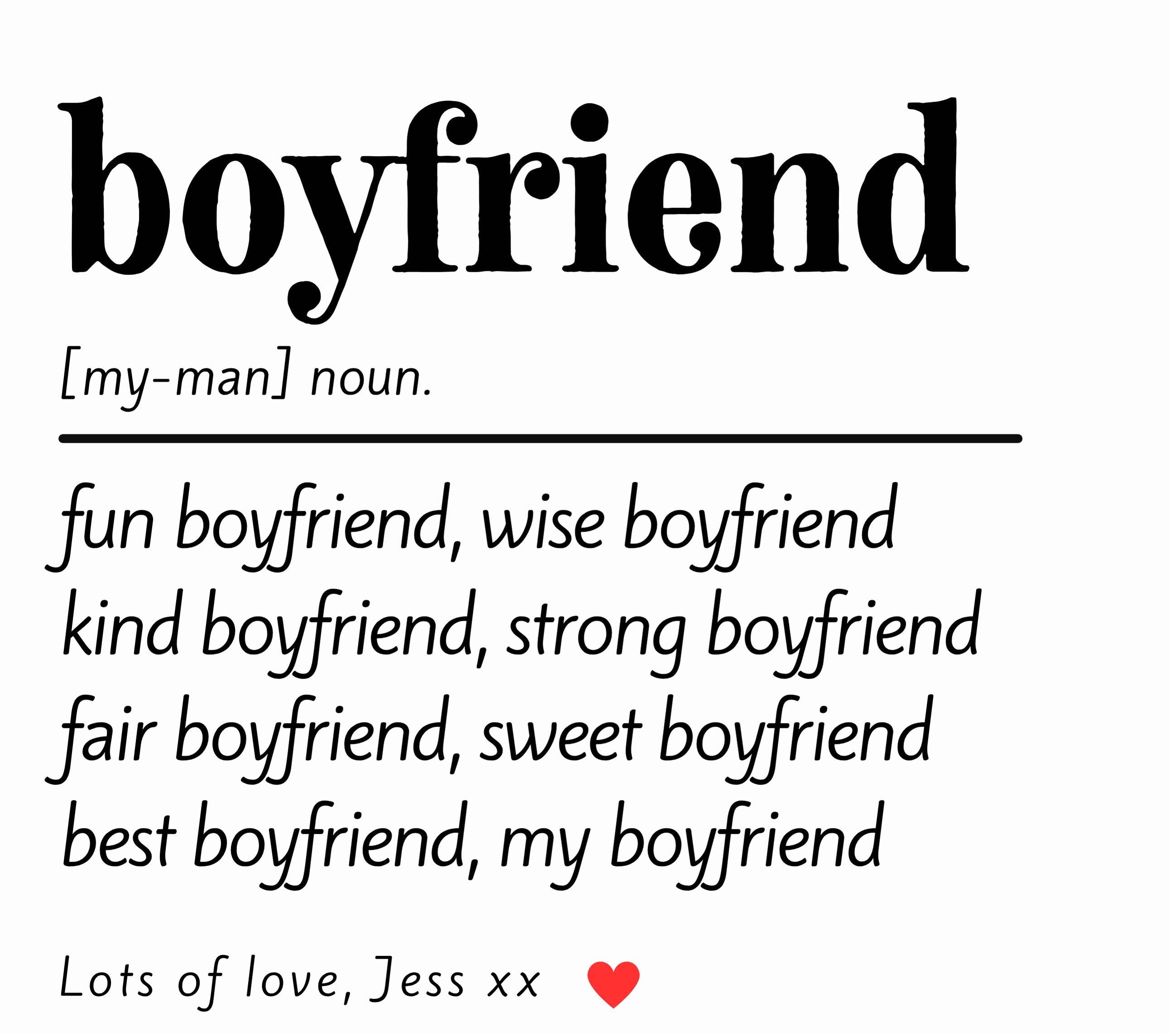 Boyfriend Noun Definition Personalised Candle Gift | Any Quote Boyfriend Gift | Husband Noun | Custom Message Gift | Romantic Message Gift Etsy