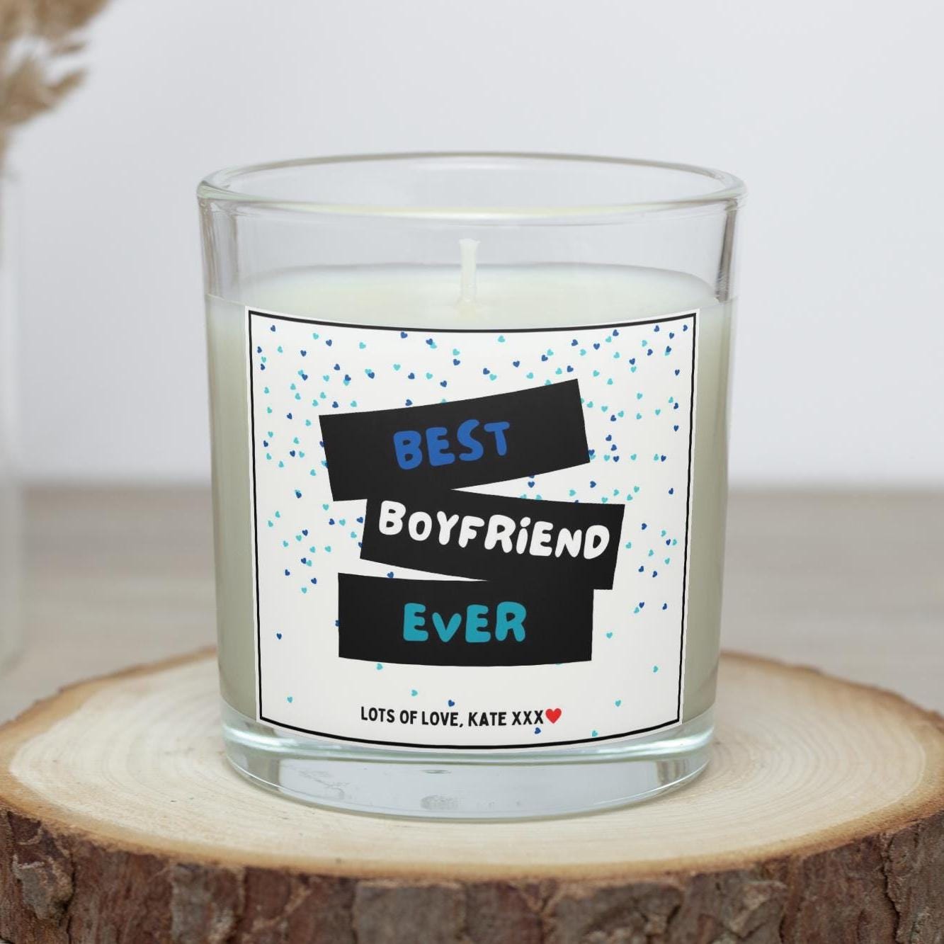Best Boyfriend Ever Personalised Candle Gift | Cute Best Boyfriend | Anniversary Candle | Birthday Gift | Husband Gift | Custom Message Gift Etsy
