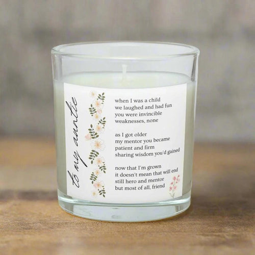 To My Auntie Poem Candle – Personalised Message