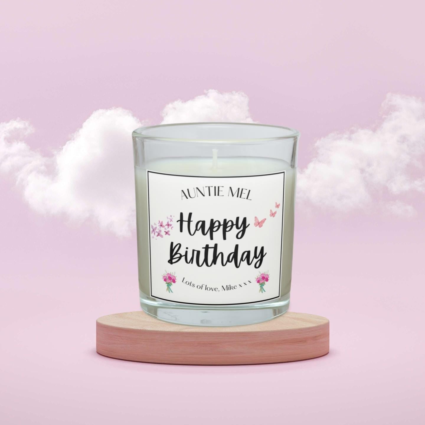 Auntie Happy Birthday Personalised Candle Gift | Aunty Birthday Candle | Birthday Gift from Niece and Nephew | Auntie Birthday Message Gift Etsy