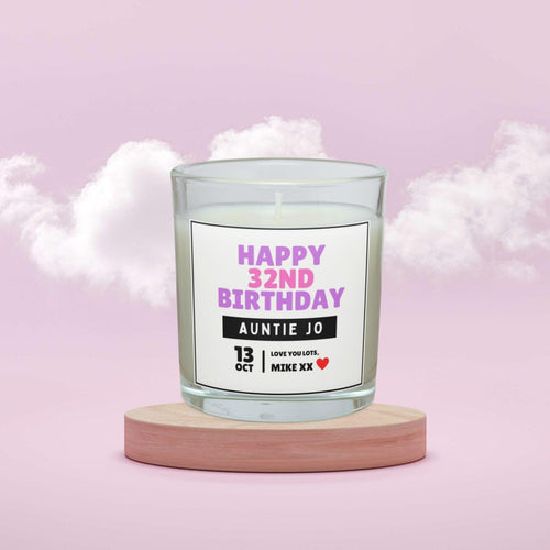 Auntie Happy Milestone Birthday Personalised Candle Gift | Birthday Age and Message | Birthday Gift for Aunty | Happy Birthday Aunt Candle Etsy