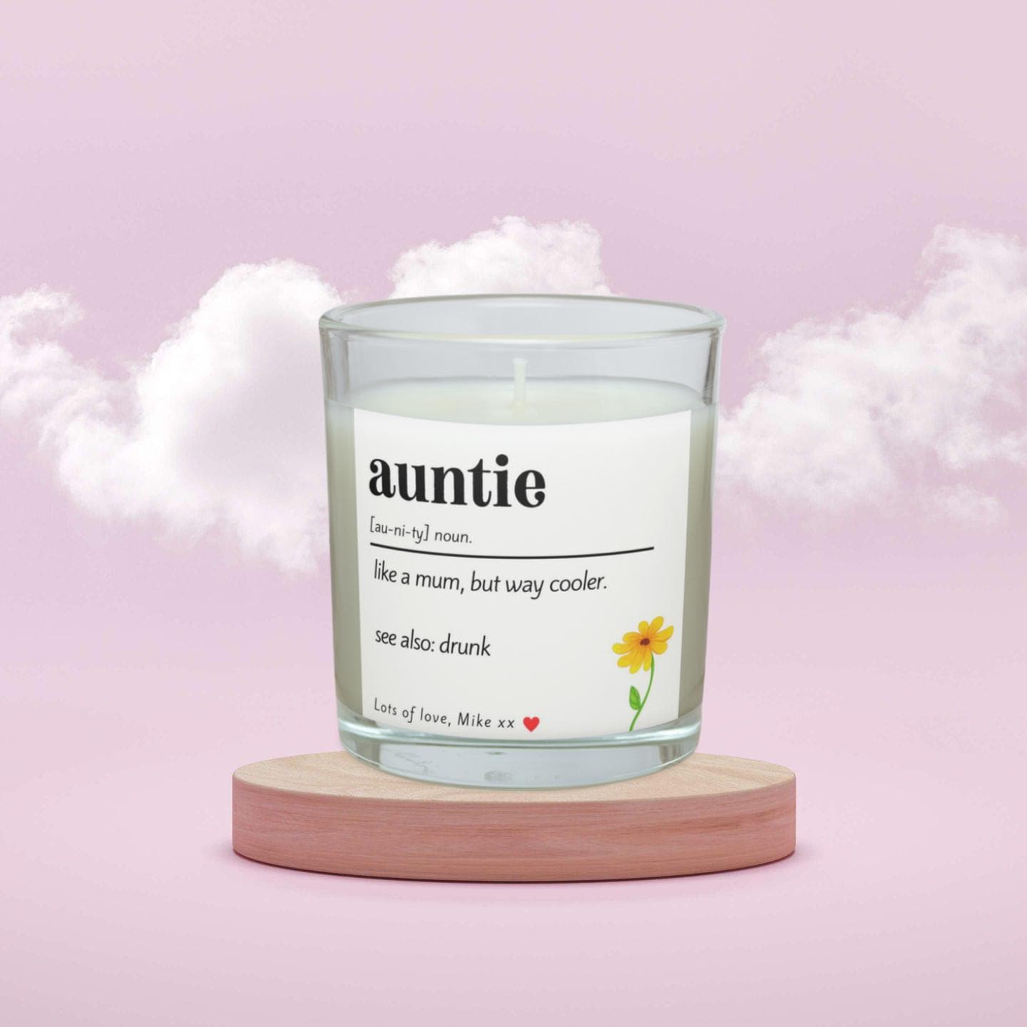 Auntie Noun Personalised Candle Gift | Funny Auntie Noun Gift | Auntie Noun Message Gift | Auntie Birthday | Thoughtful Aunty Message Gift Etsy