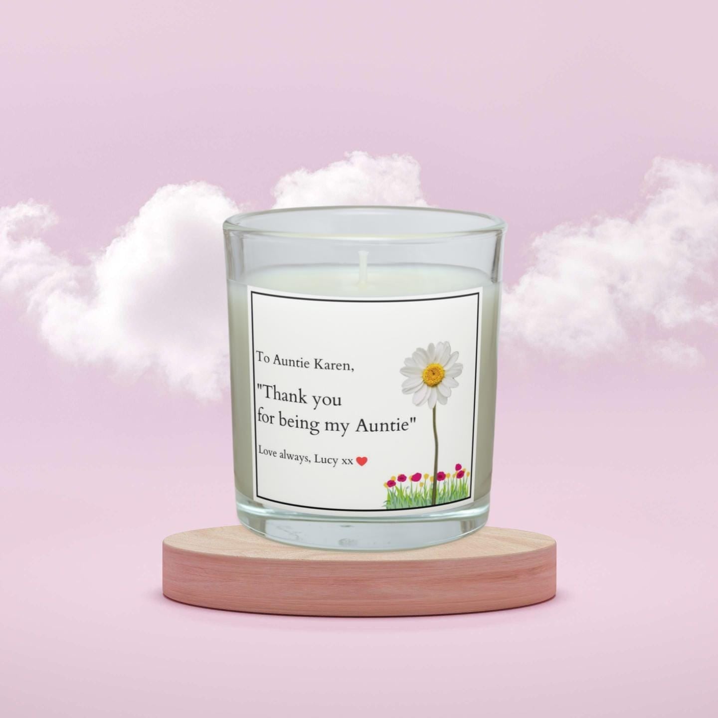 Thank You for Being My Auntie Personalised Candle Gift | Aunty Message | Cute Thoughtful Candle for Auntie | Thank You | Auntie Message Gift Etsy