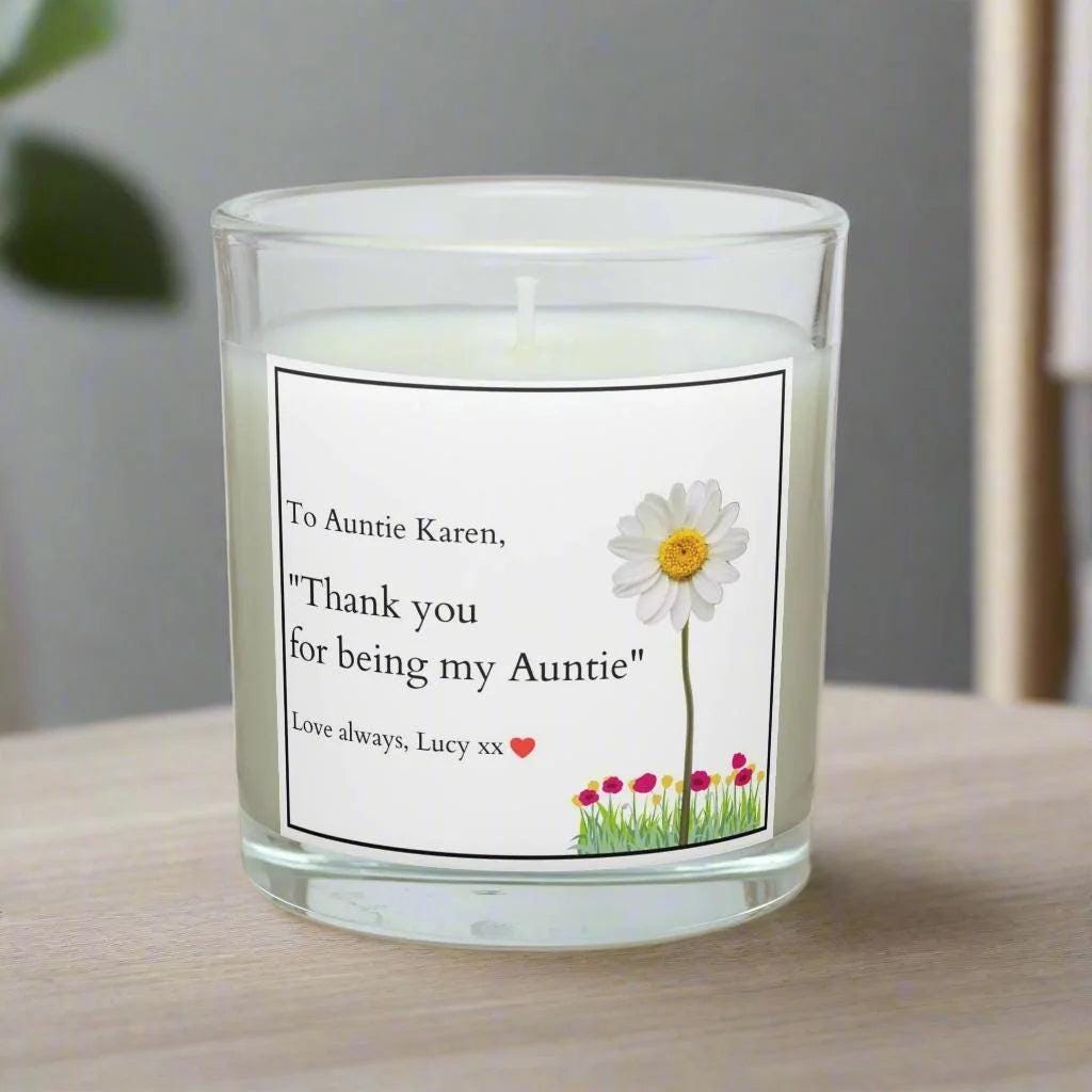 Thank You for Being My Auntie Personalised Candle Gift | Aunty Message | Cute Thoughtful Candle for Auntie | Thank You | Auntie Message Gift Etsy